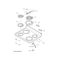 GE JB258DM2WW cooktop diagram