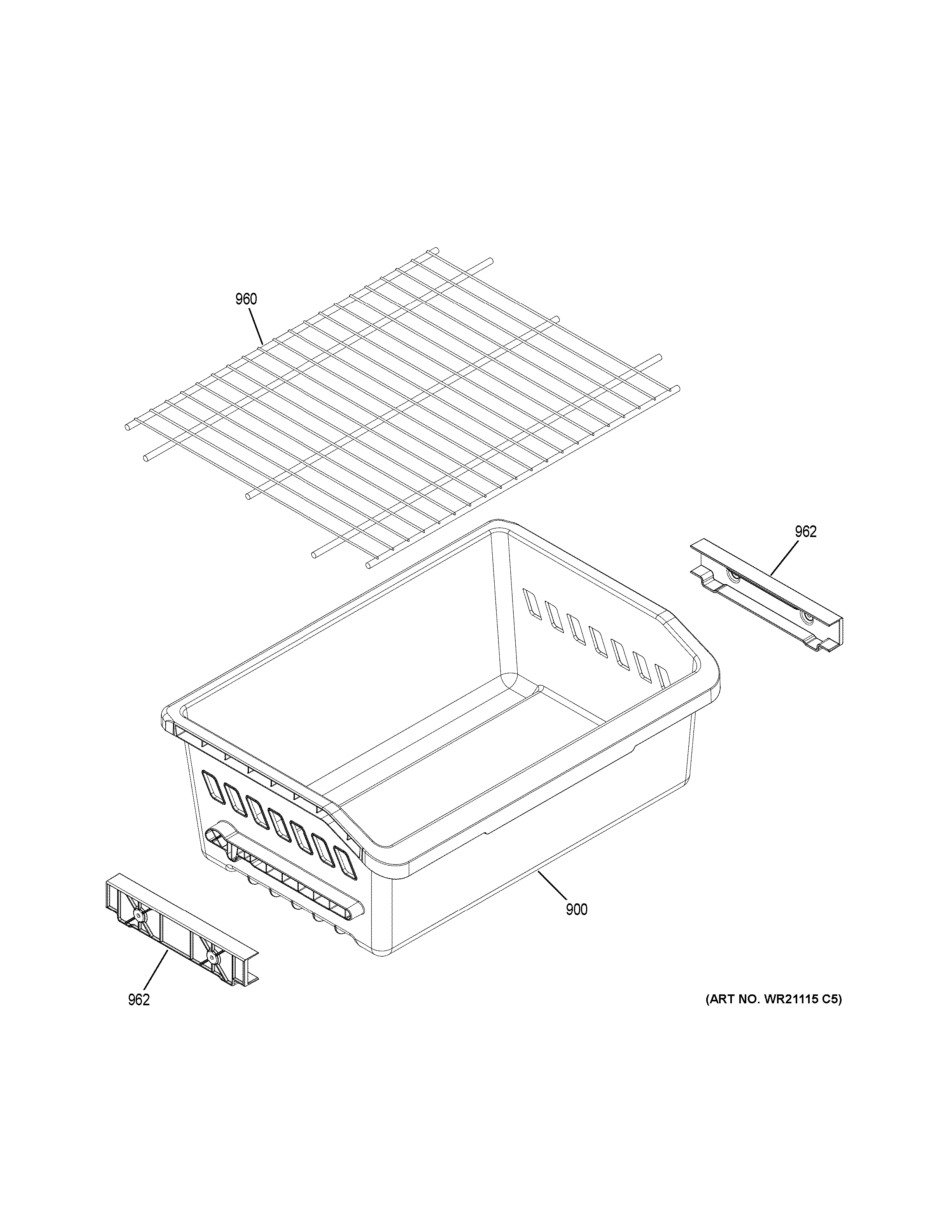 GE GBE21DYKBRFS freezer shelves diagram