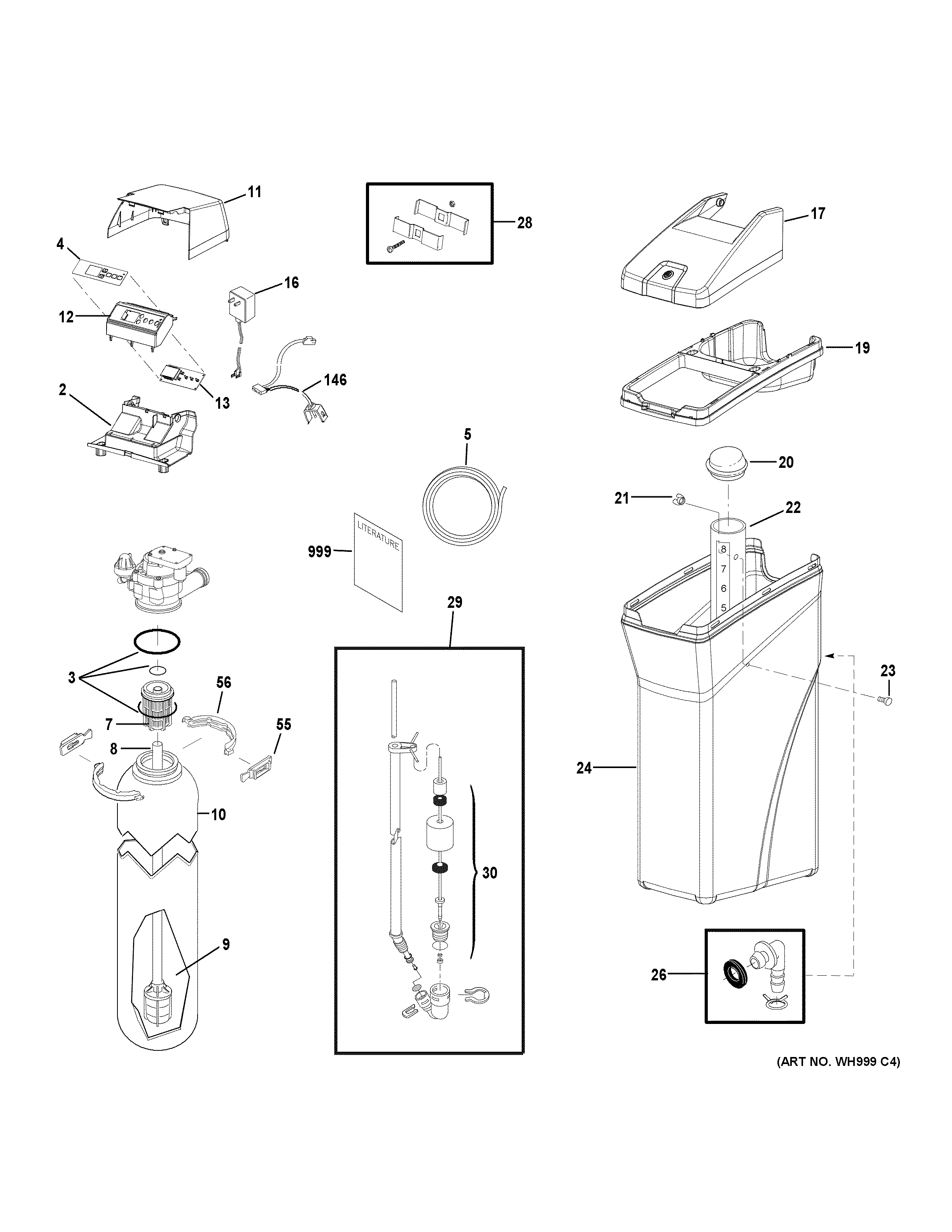 GE GXSF30V01 body parts diagram