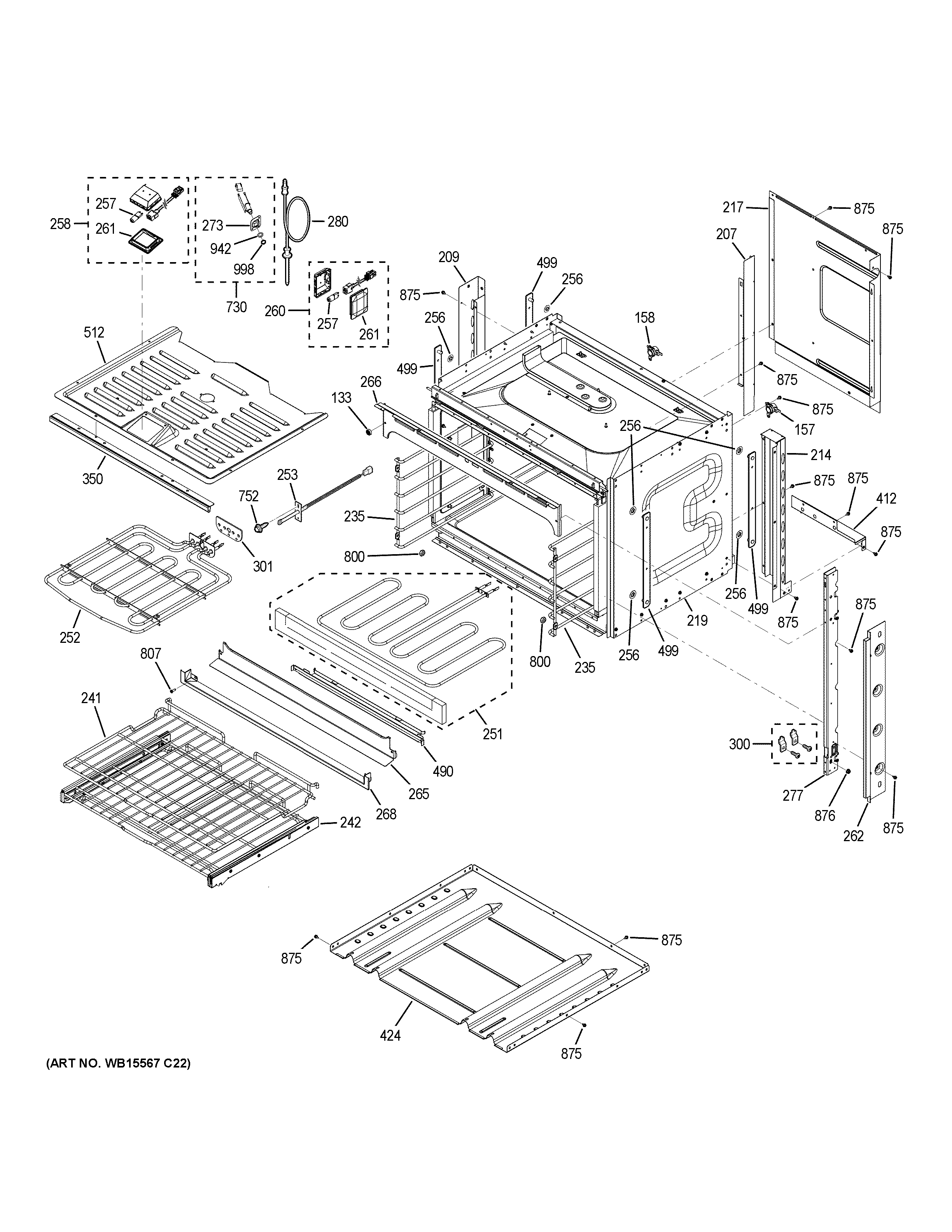 GE PT9051BL3TS body parts diagram