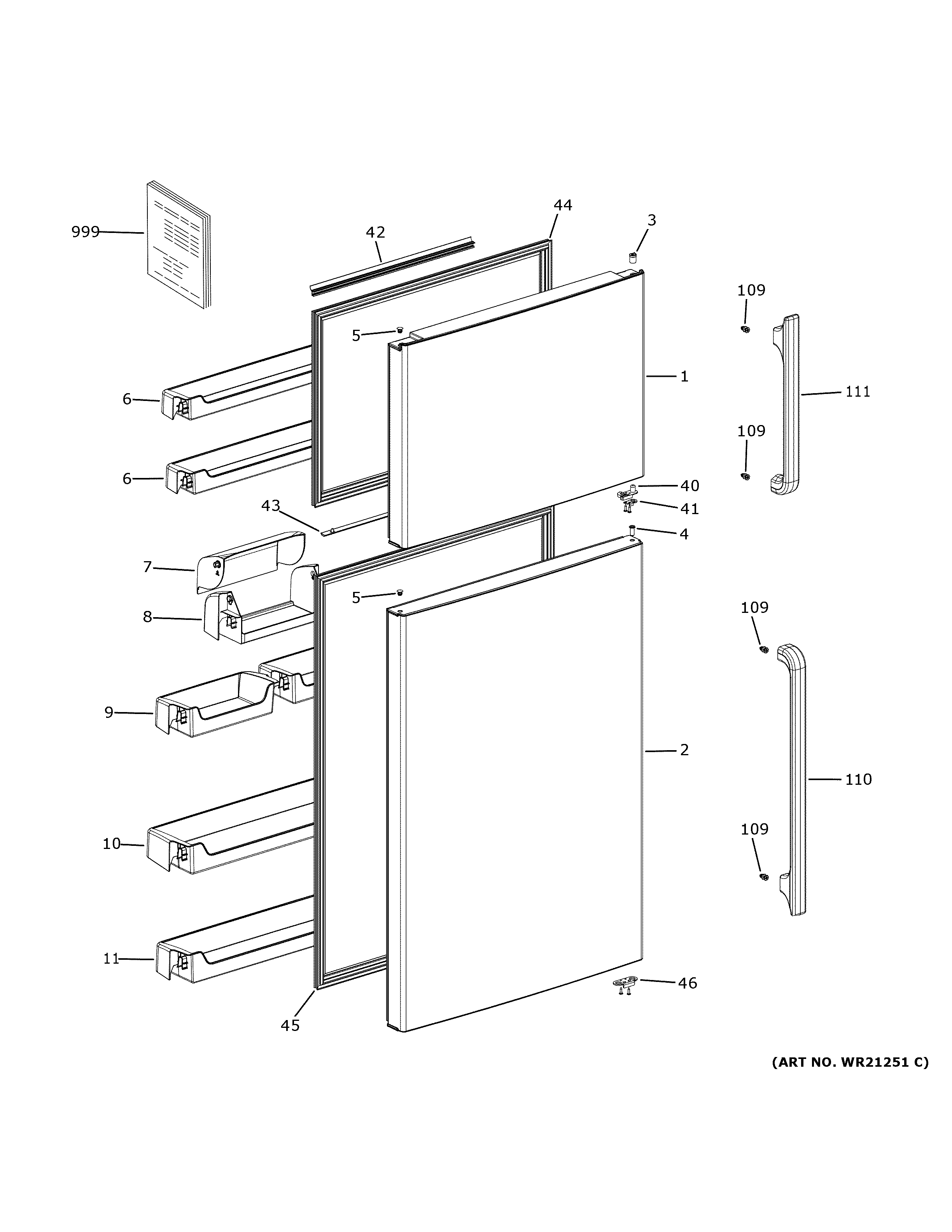 GE GTE18MTRBRWW doors diagram