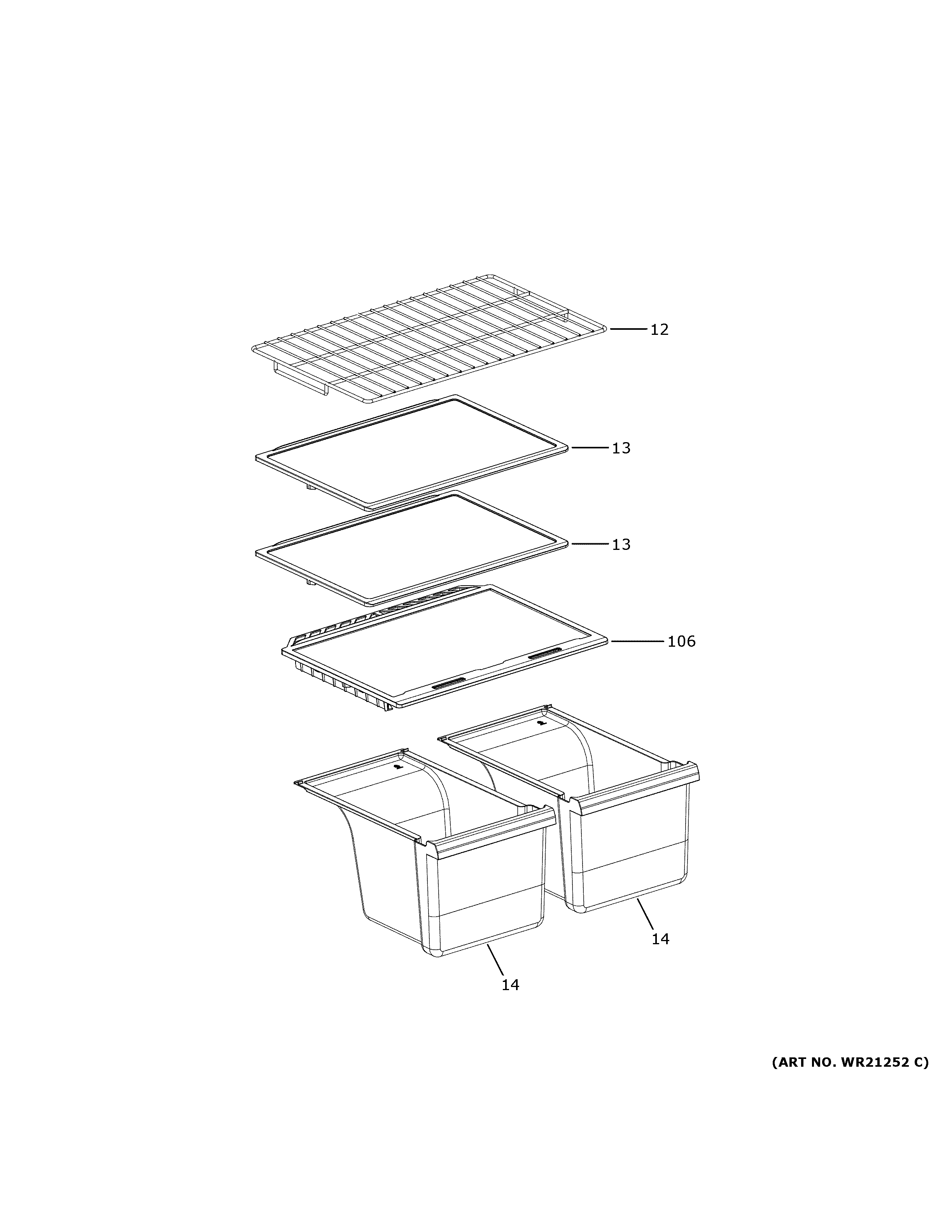 GE GTE18MTRBRBB shelves diagram