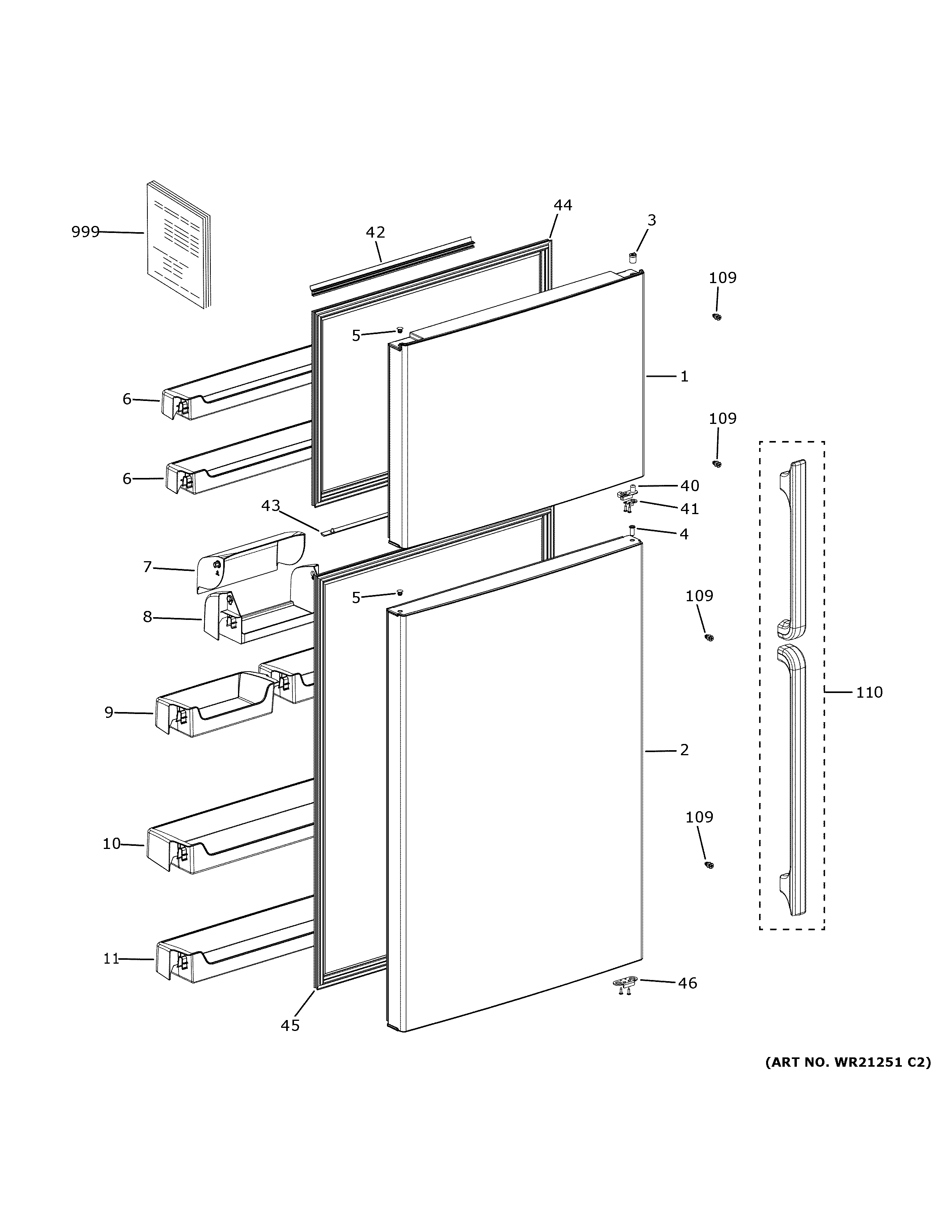 GE GTE18MSRBRSS doors diagram