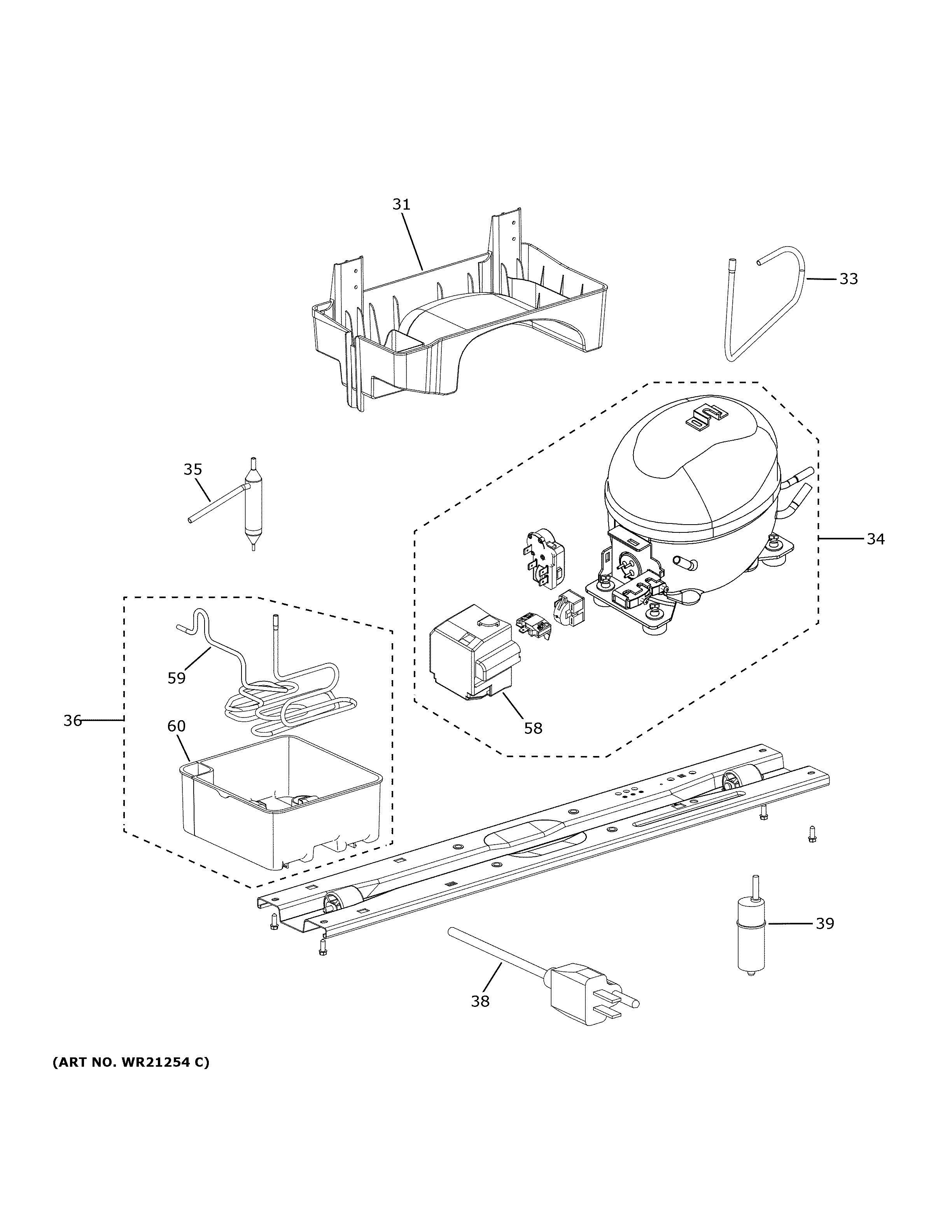 GE GTE18MSRBRSS machine compartment diagram