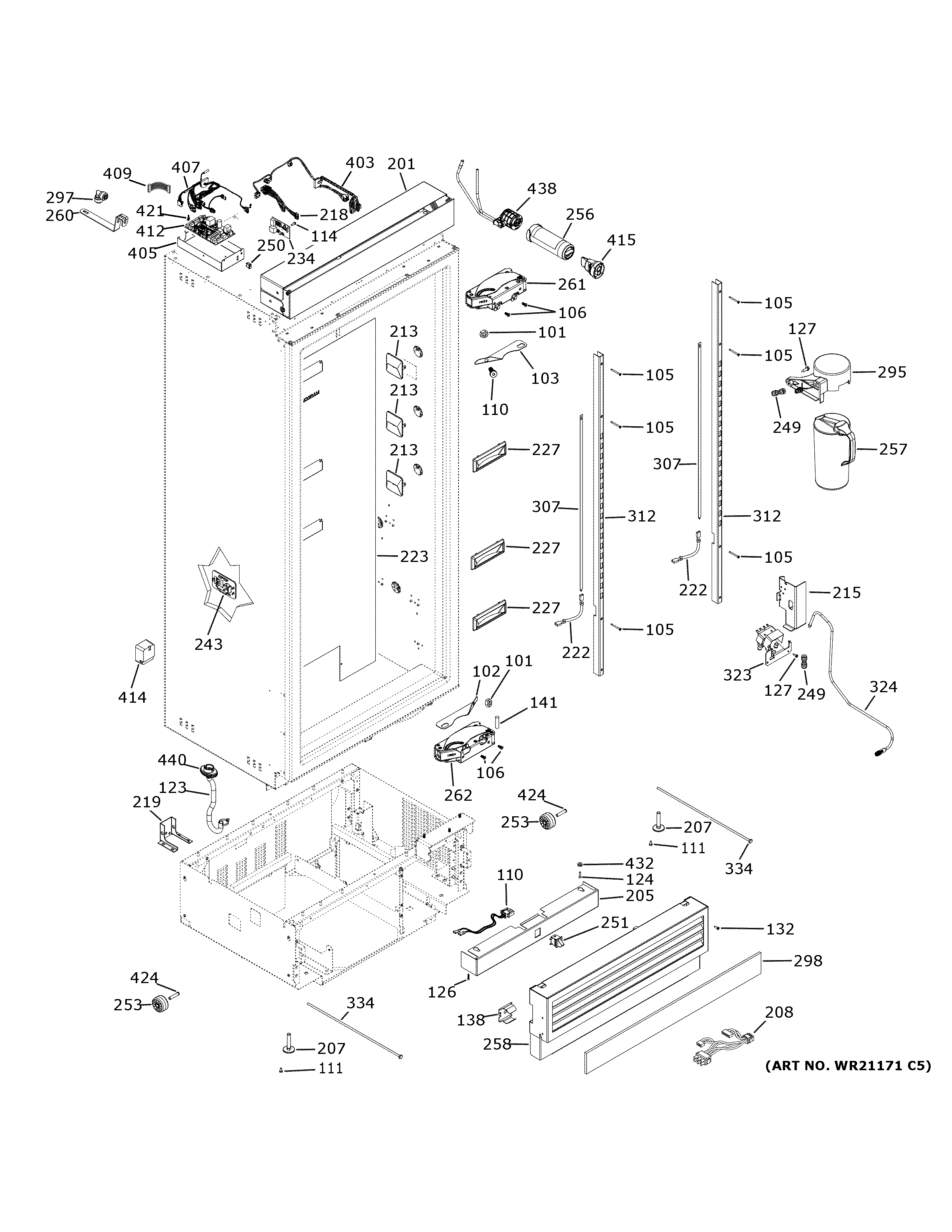 GE ZIR361NPRAII case parts diagram