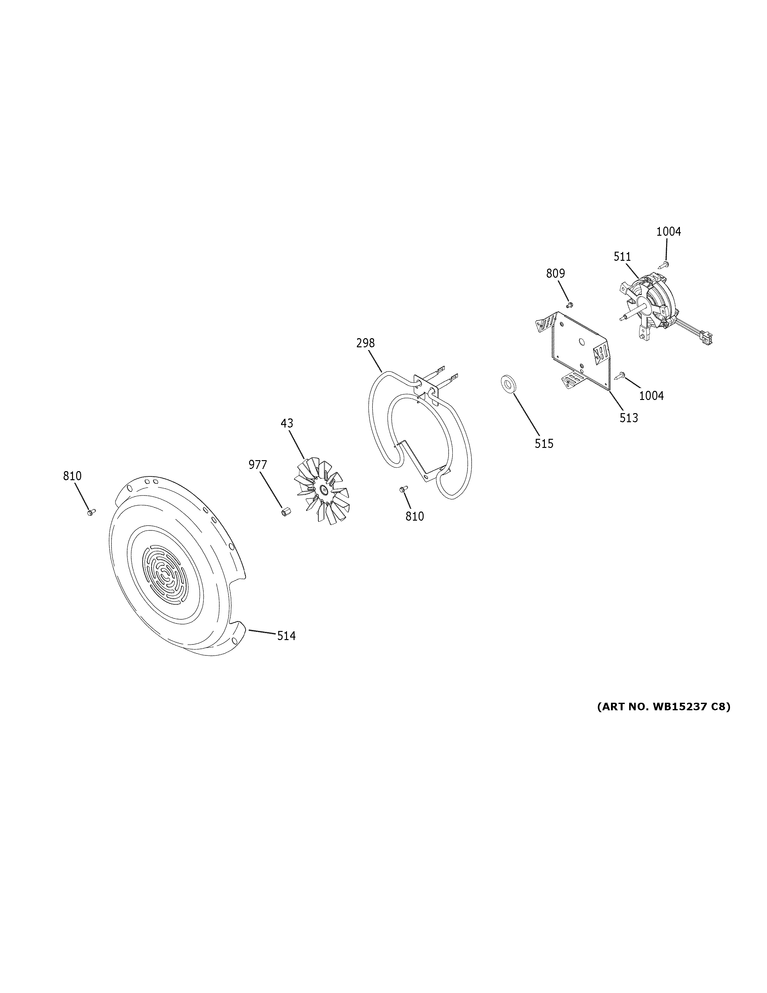 GE CES700M2N2S5 convection fan diagram