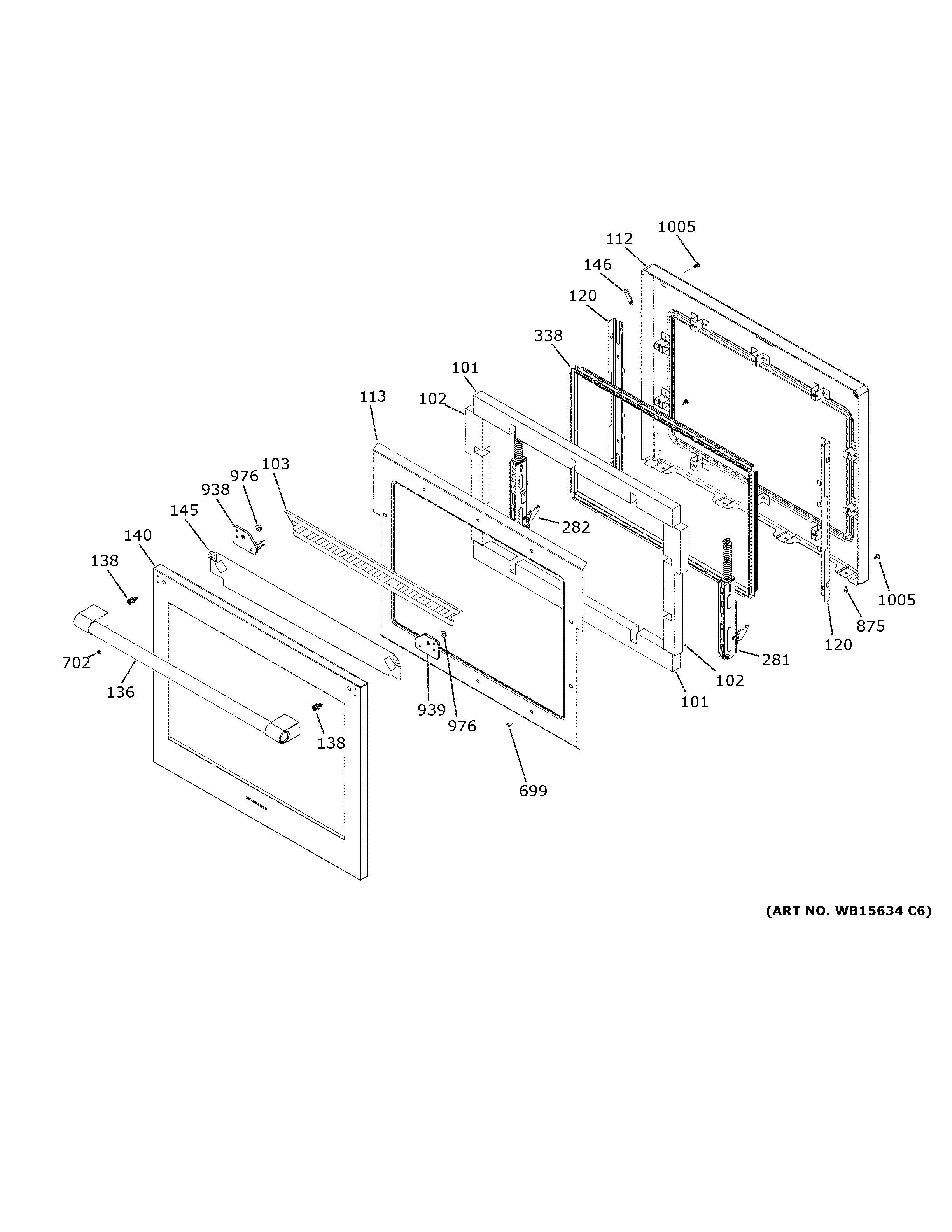 GE ZKS90DPSN1SS door diagram