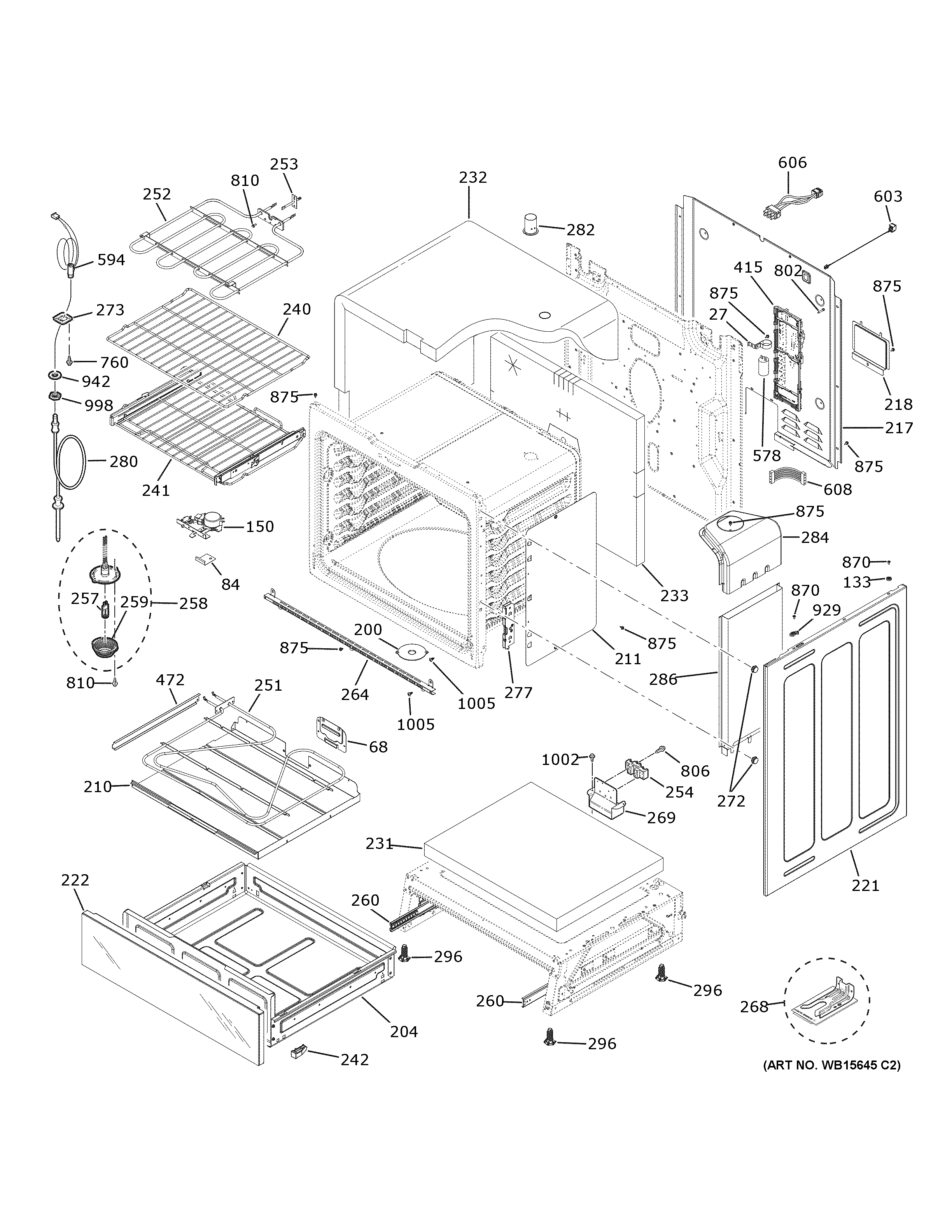 GE CHS900M2N1S5 body parts diagram