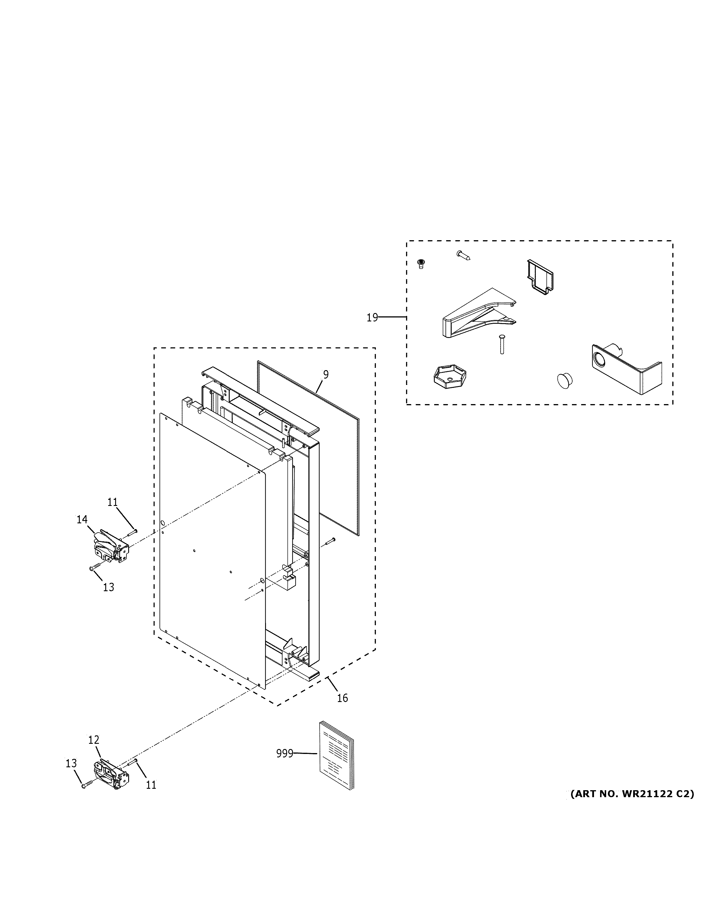 GE UNC15NJBII door diagram