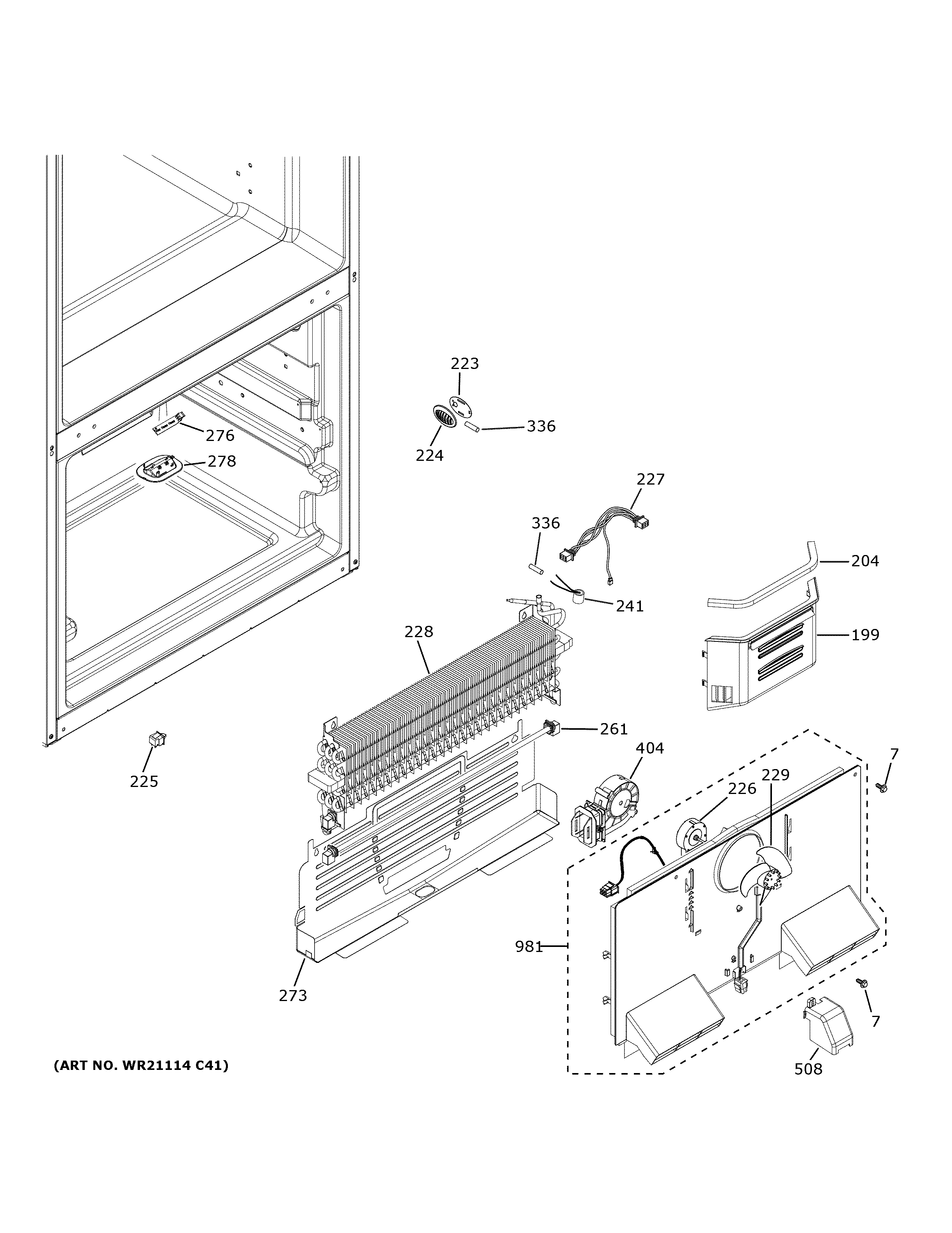 GE GFE26JEMPFDS freezer section diagram