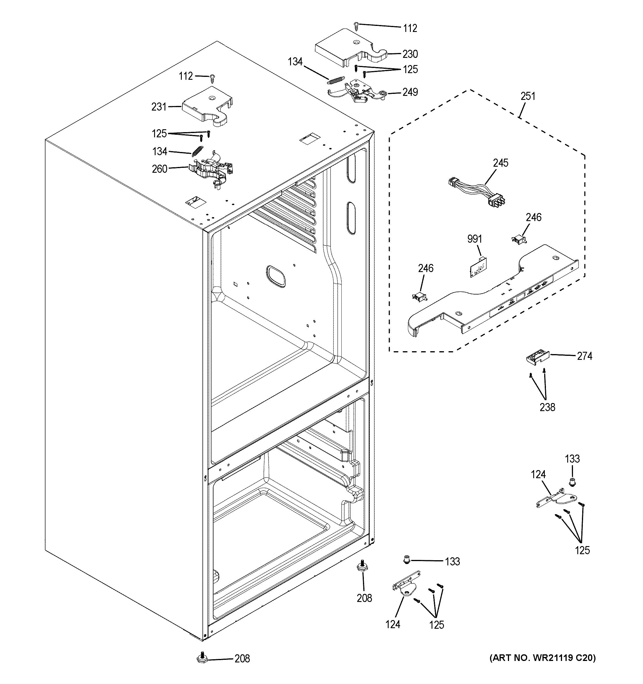GE GFE26JEMPFDS case parts diagram