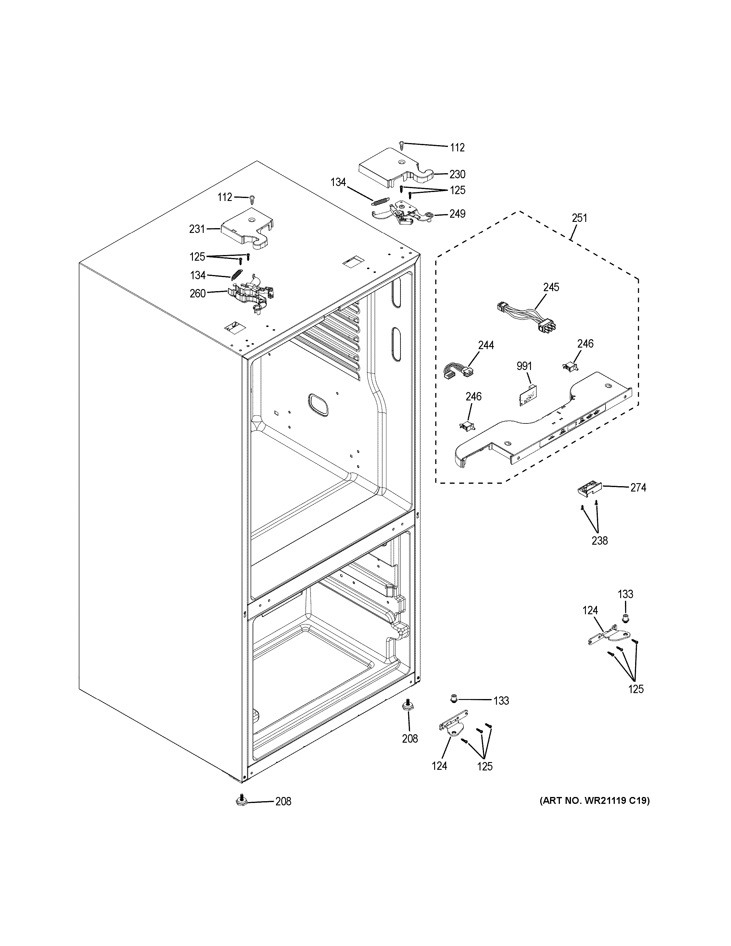 GE GNE27JSMNFSS case parts diagram