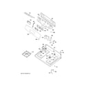 GE JGB620GEF1SA control panel & cooktop diagram