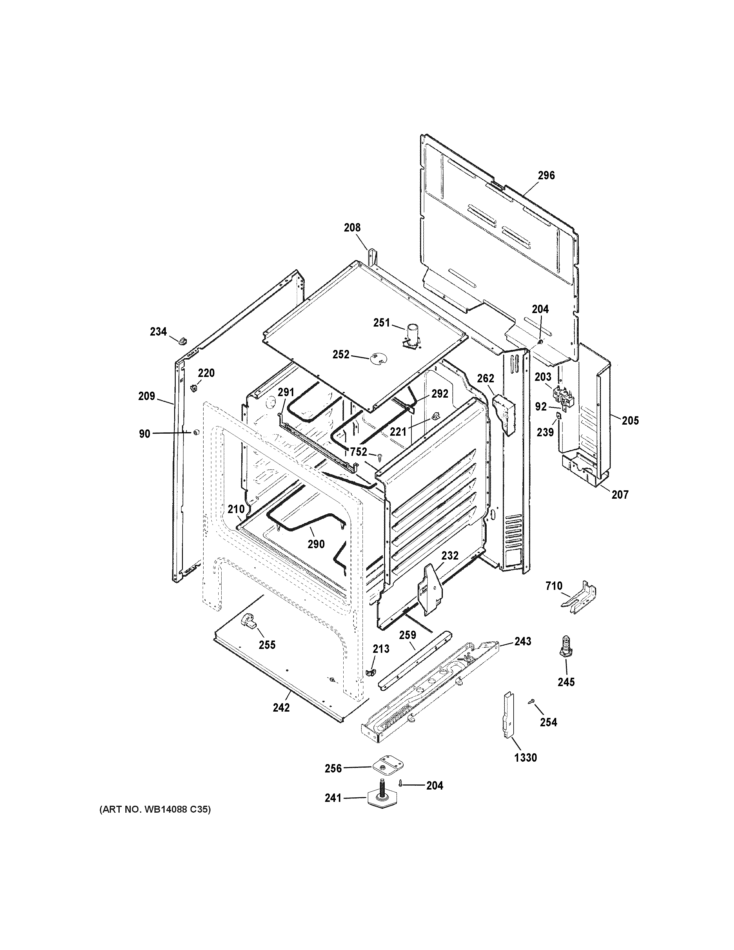 Hotpoint RBS160DM2BB body parts diagram