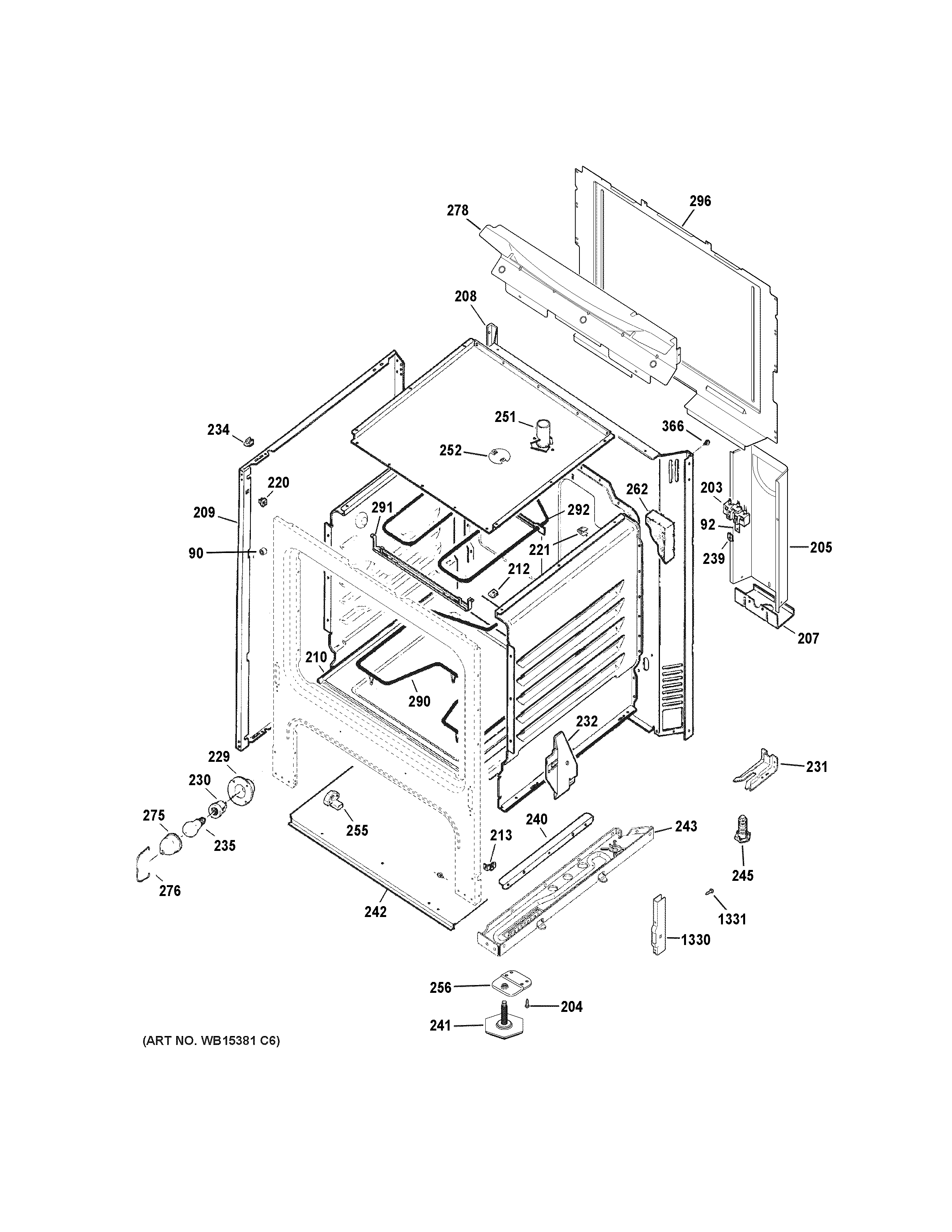 GE JBS160DM2WW body parts diagram