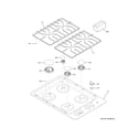 GE JGP3530DL1BB control panel & cooktop diagram