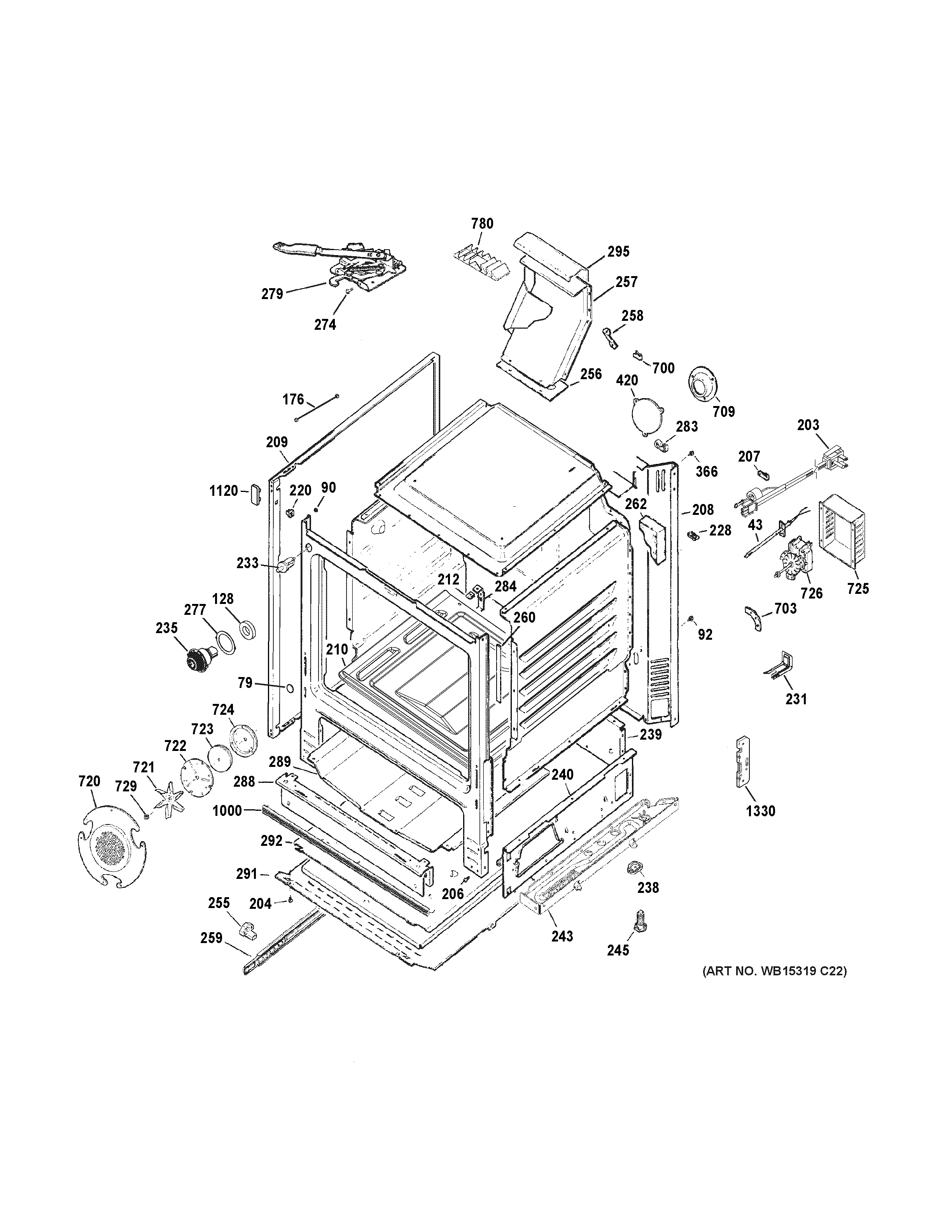 GE JGB760SEF1SS body parts diagram
