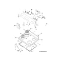 GE JB256DM1CC control panel & cooktop diagram