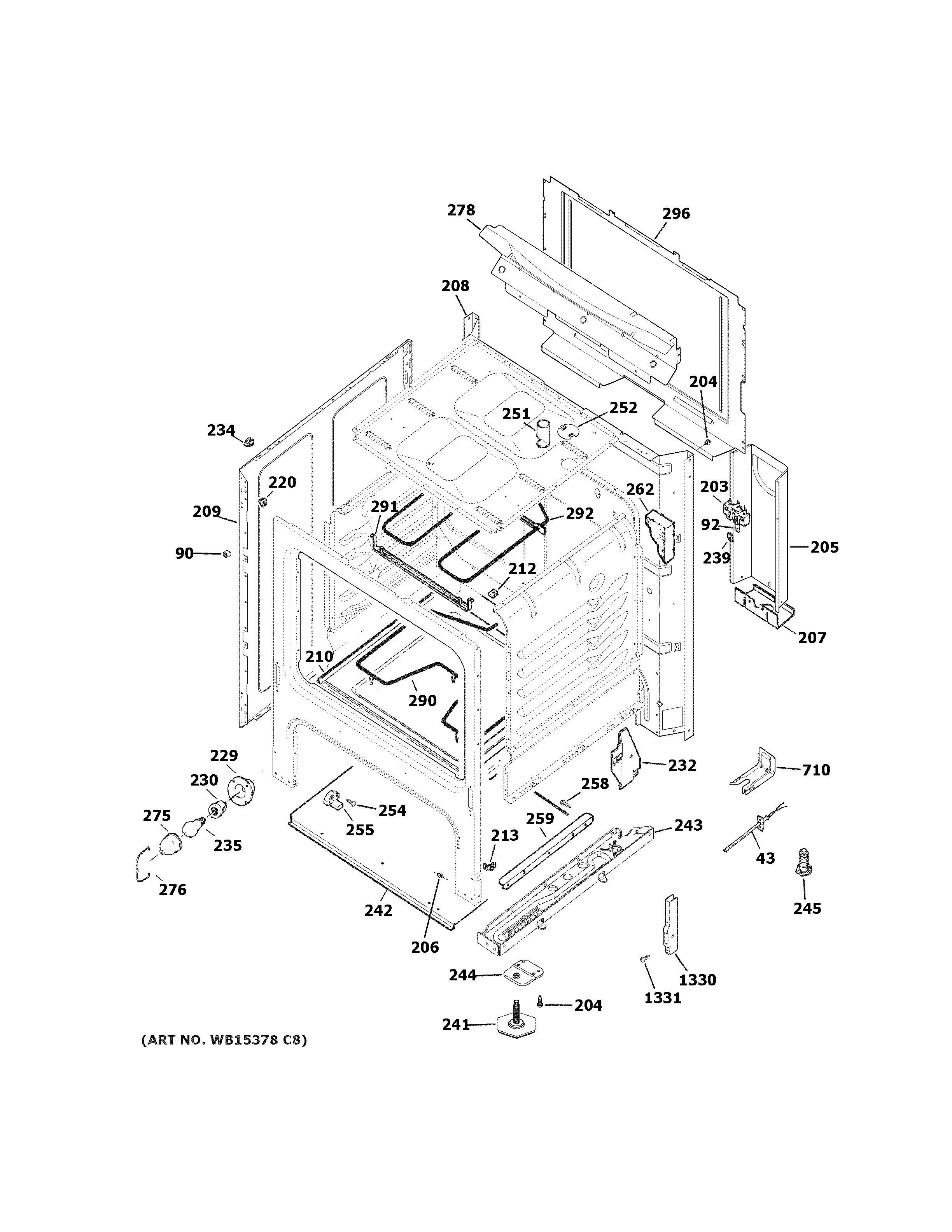 GE JBS360RM2SS body parts diagram