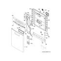 Haier QDP555SBN4TS escutcheon & door assembly diagram