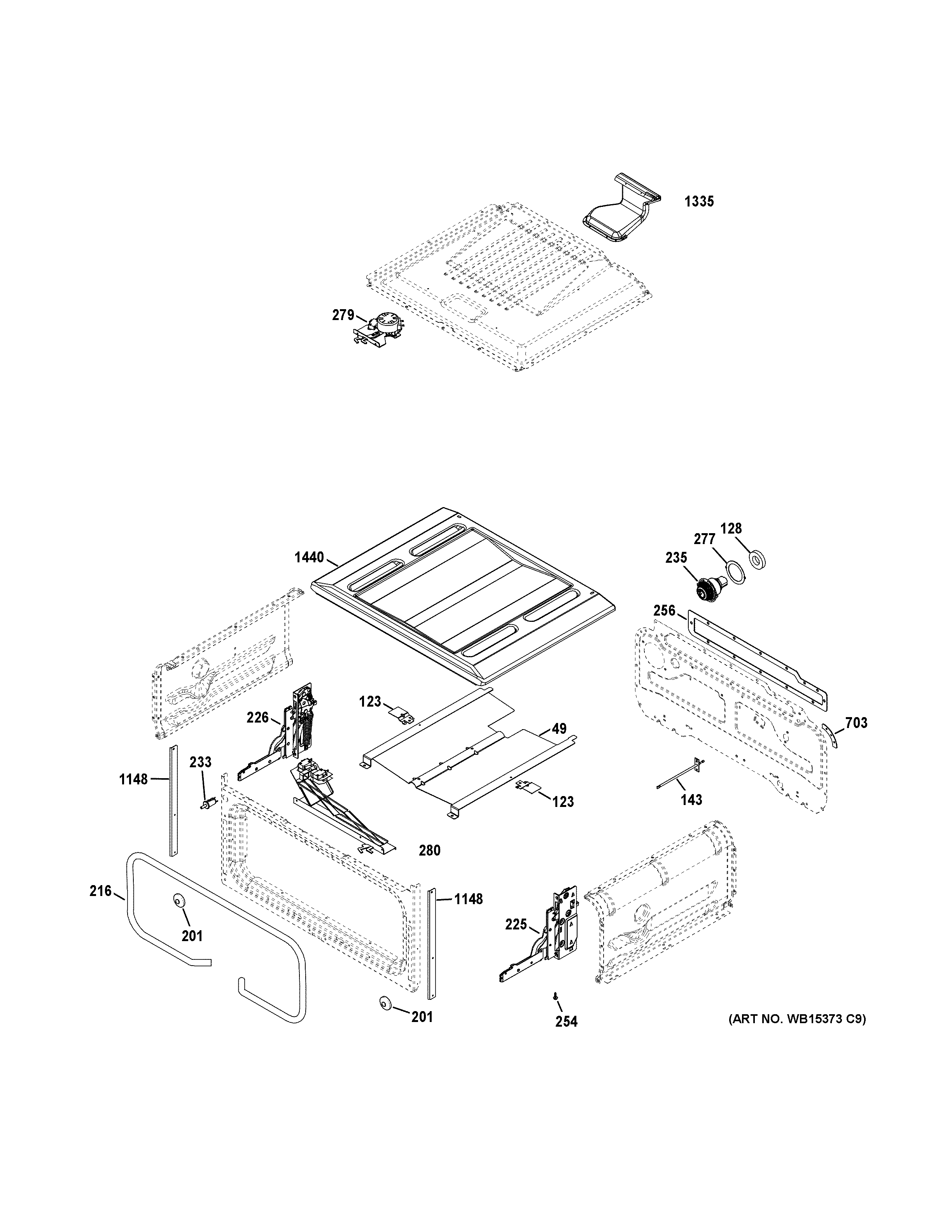 GE JGB850DEF3BB upper oven diagram