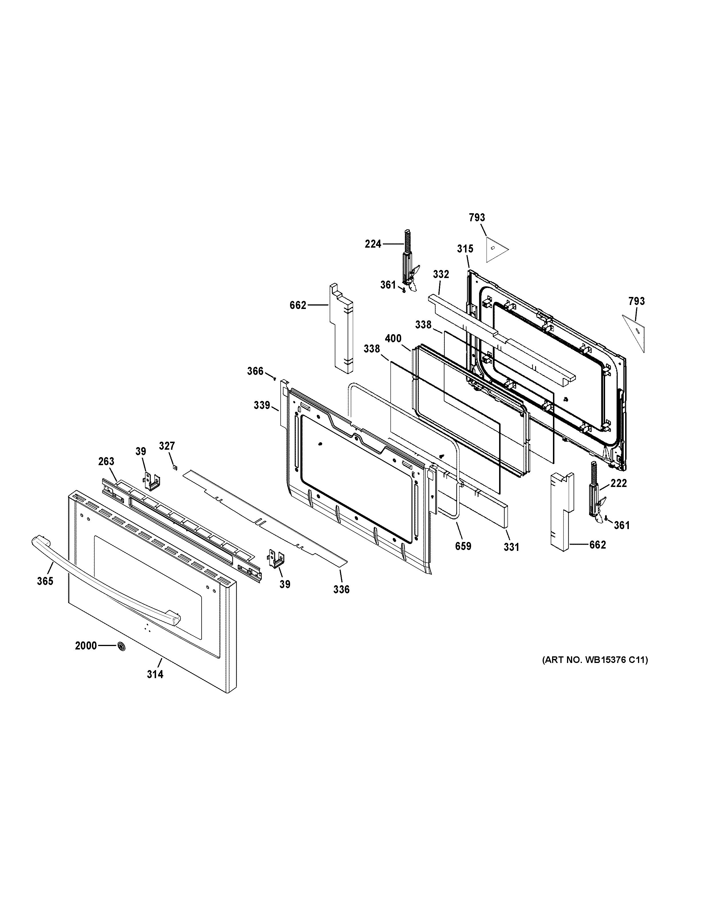 GE JGB850DEF3BB lower door diagram