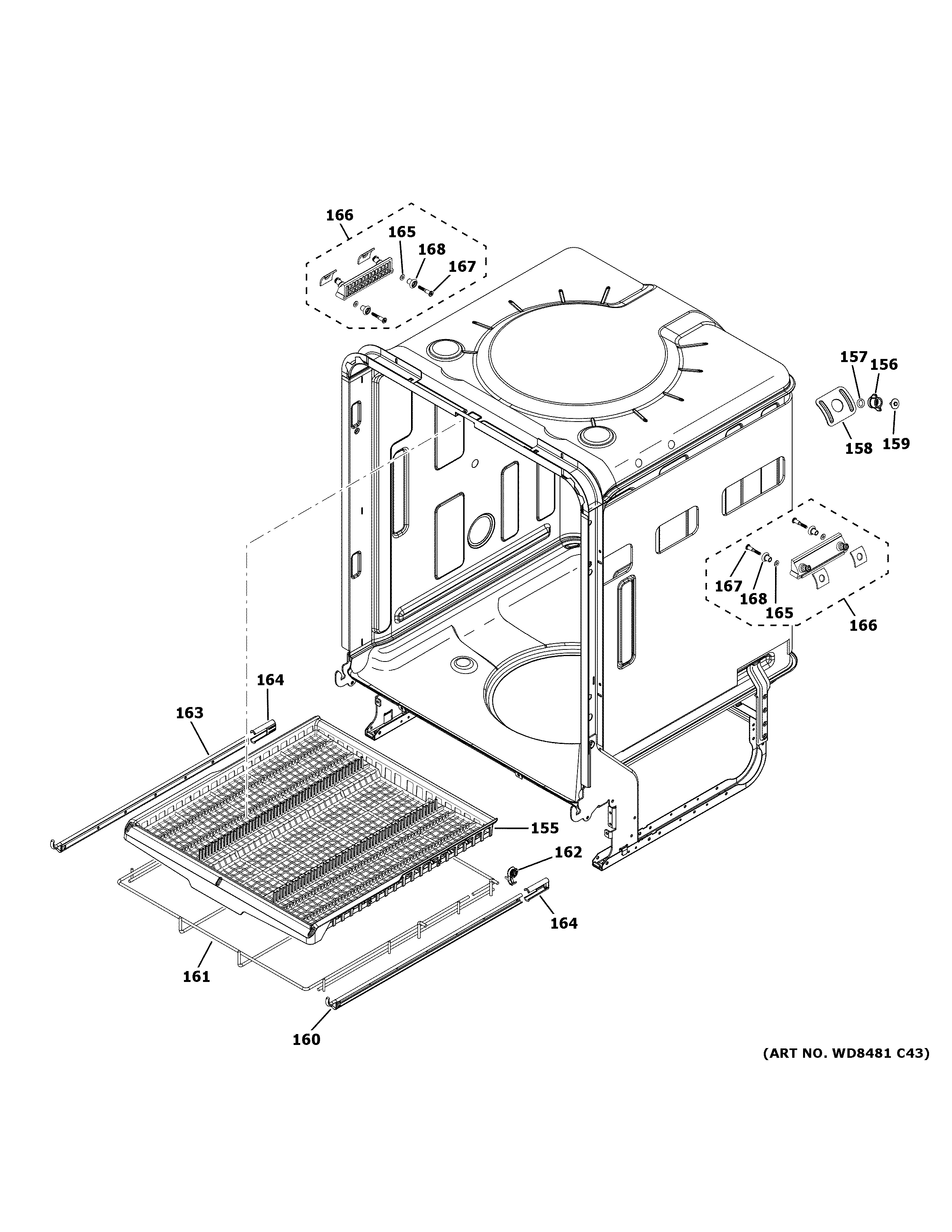 GE PDT715SBN4TS body parts (2) diagram