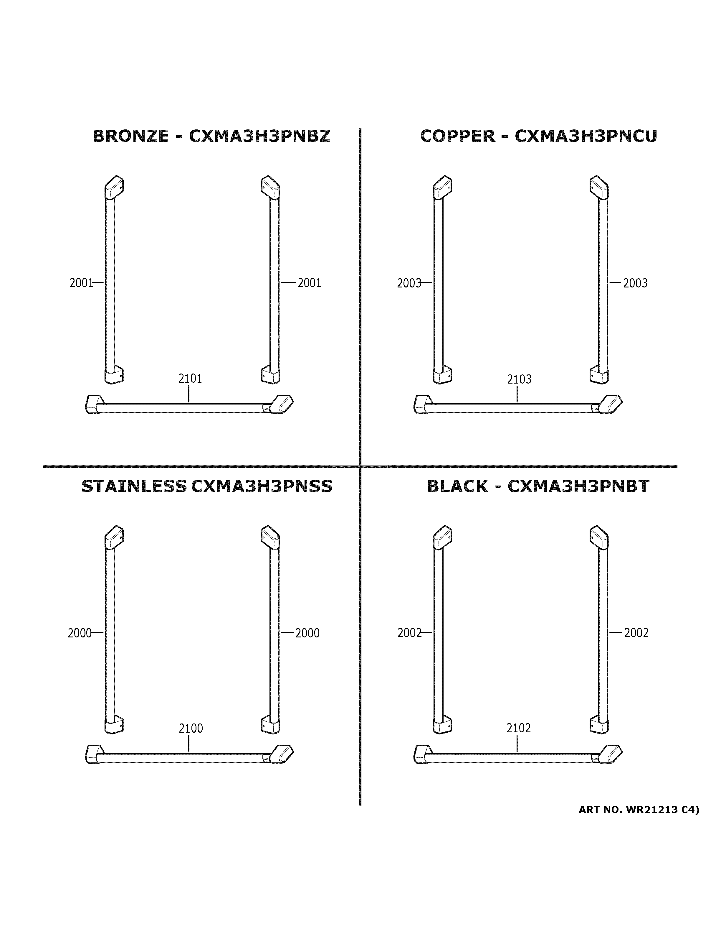 GE CWE19SP4TNW2 cafe customization diagram