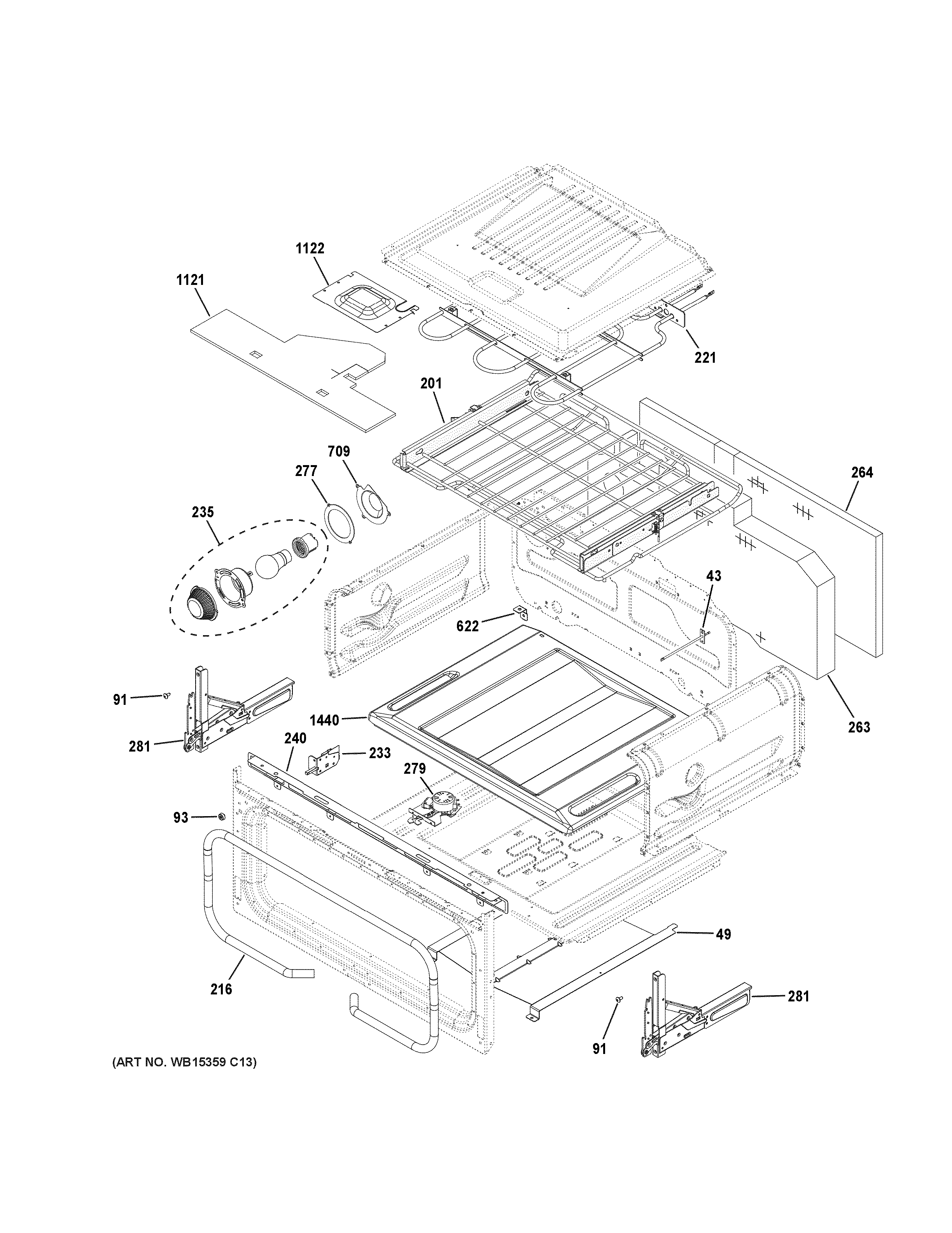 GE CGS995SEL1SS upper oven diagram