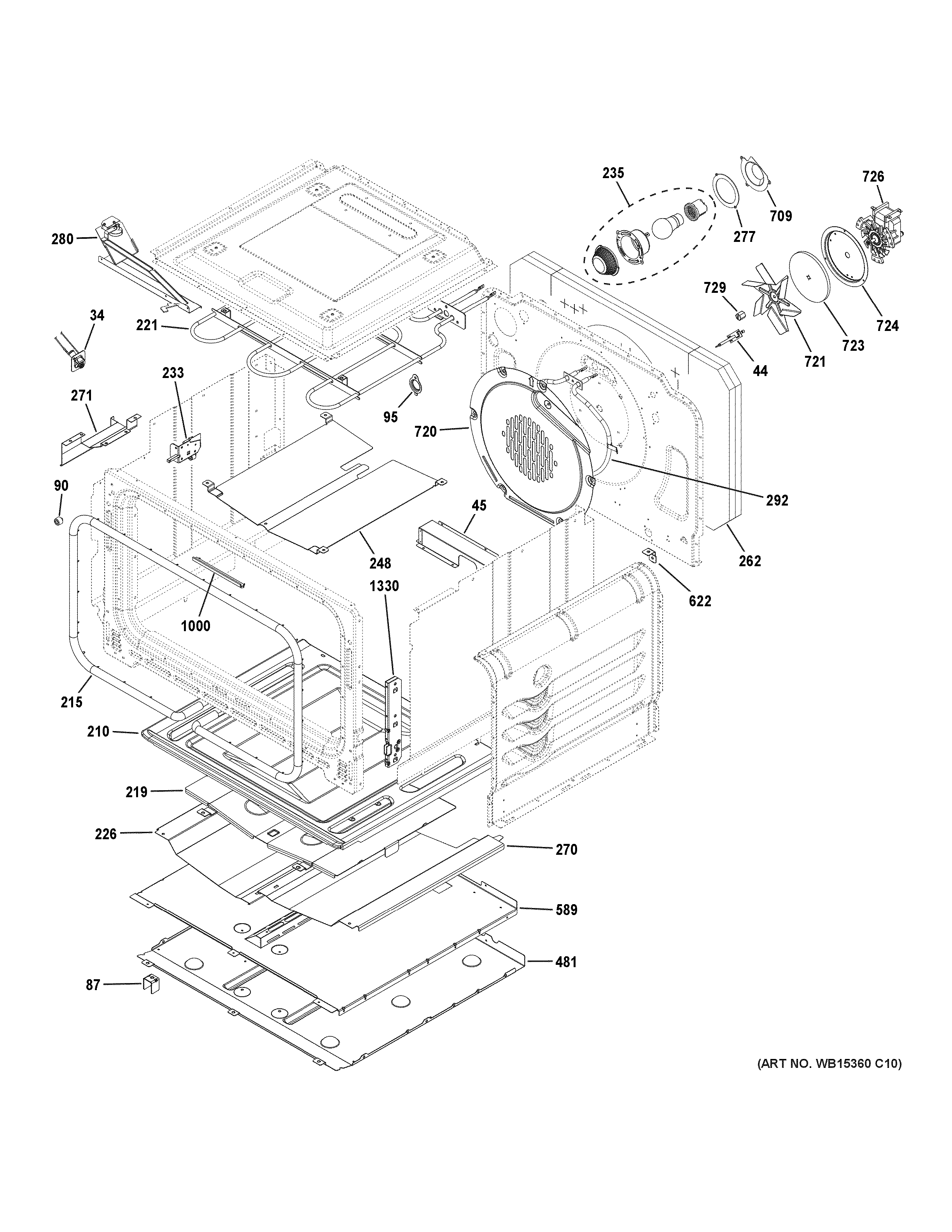 GE CGS995SEL1SS lower oven diagram