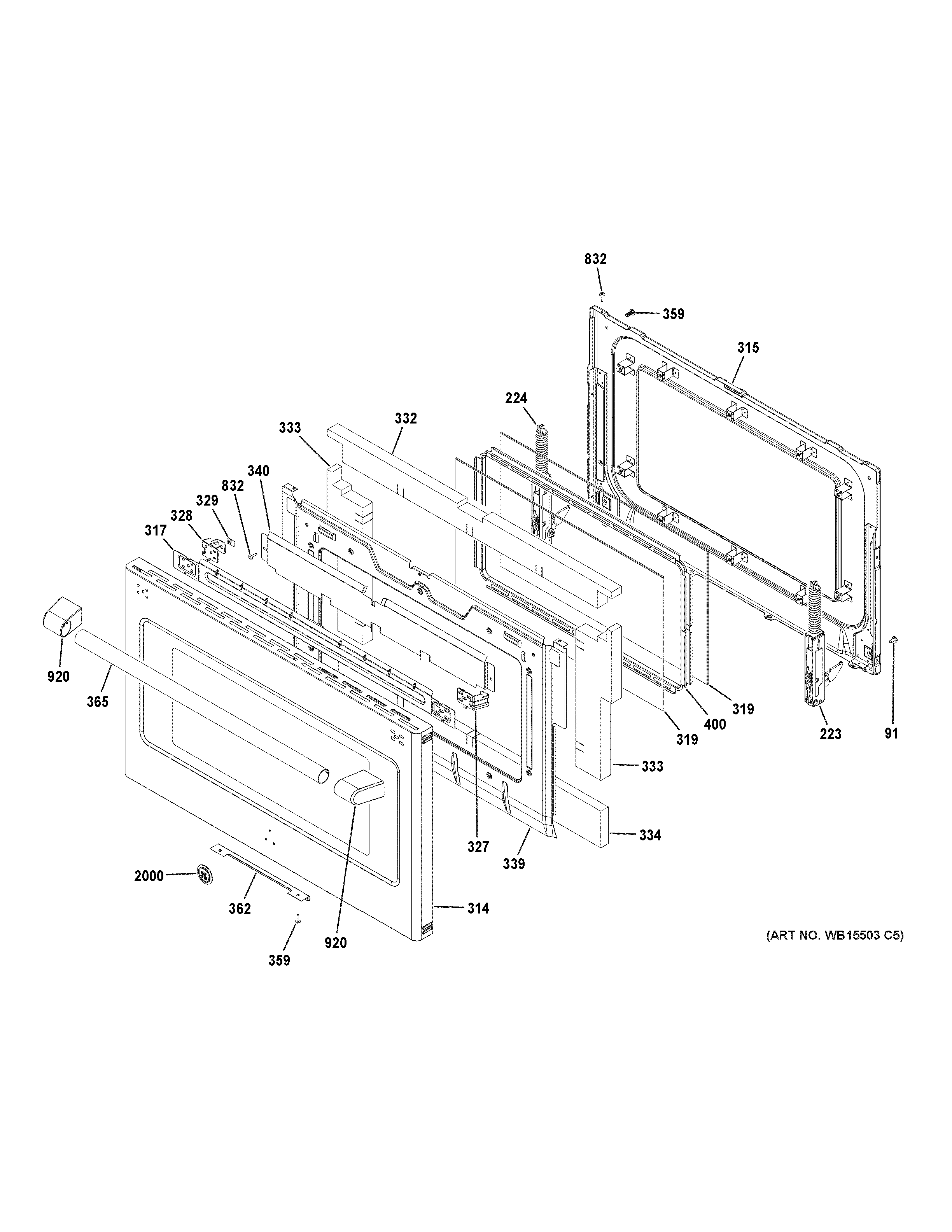 GE CGS995EEL1DS lower door diagram