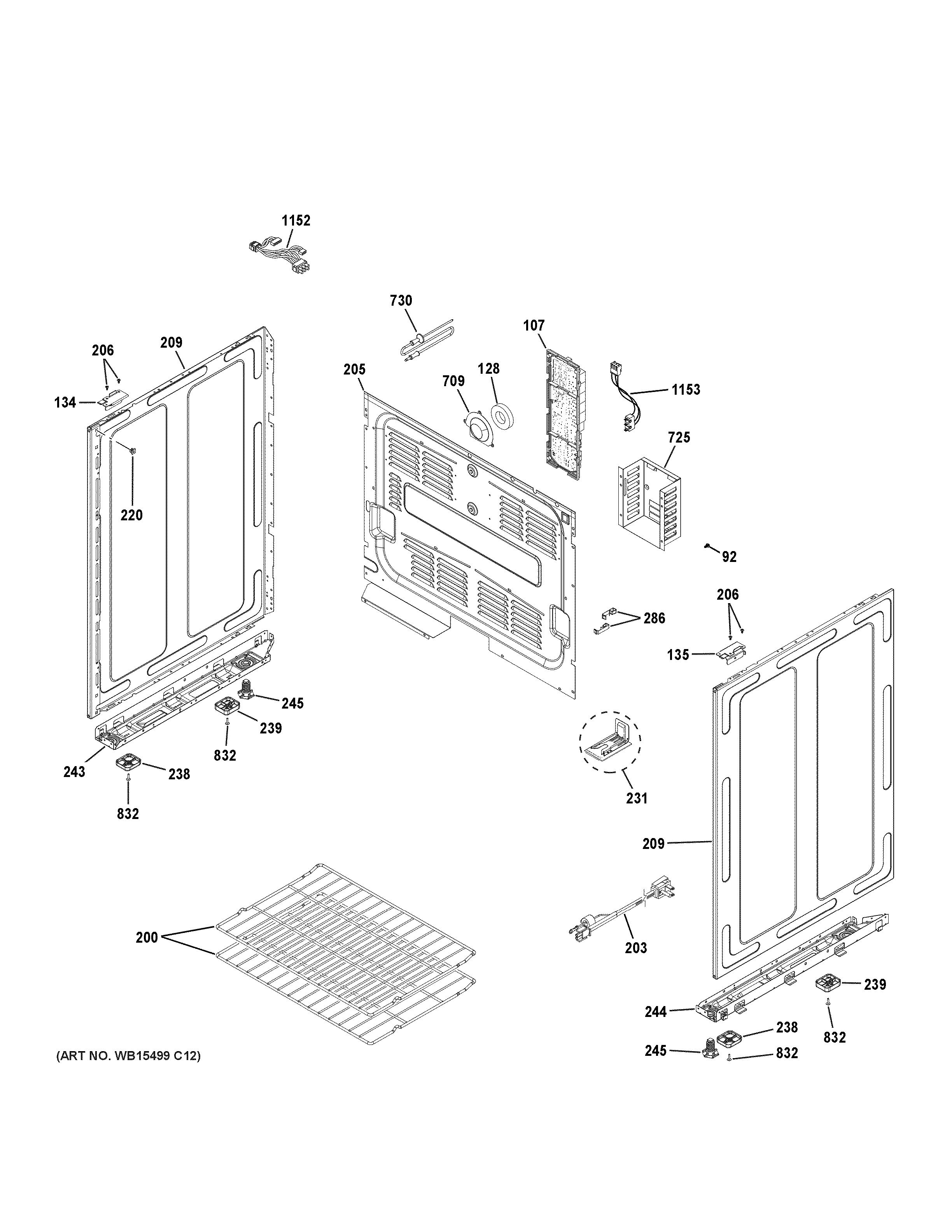 GE CGS995EEL2DS body parts diagram