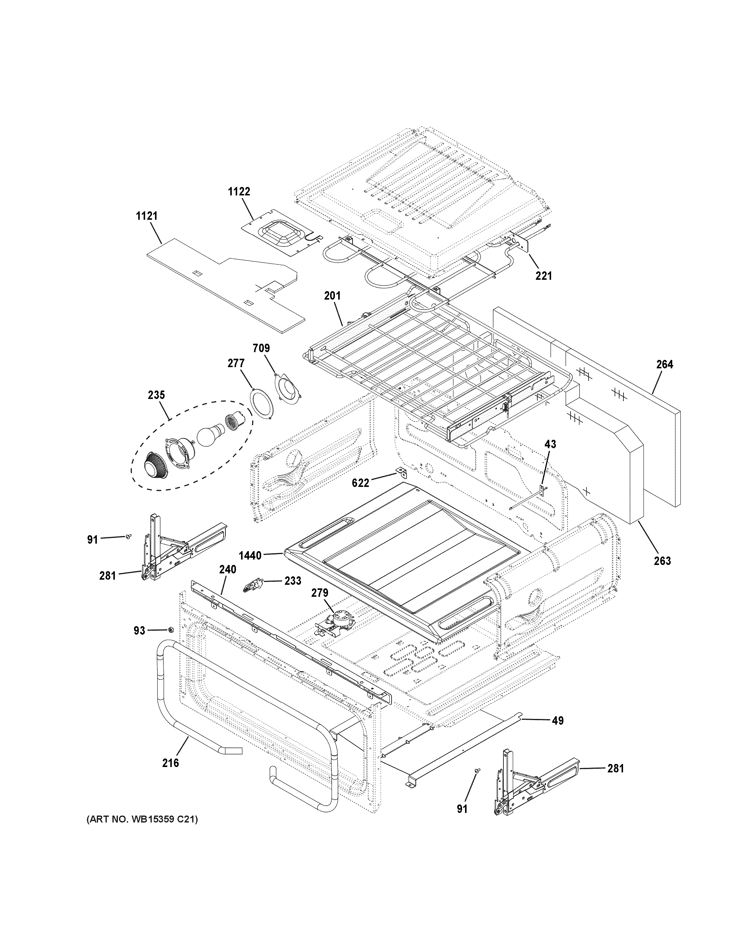 GE CGS995EEL2DS upper oven diagram