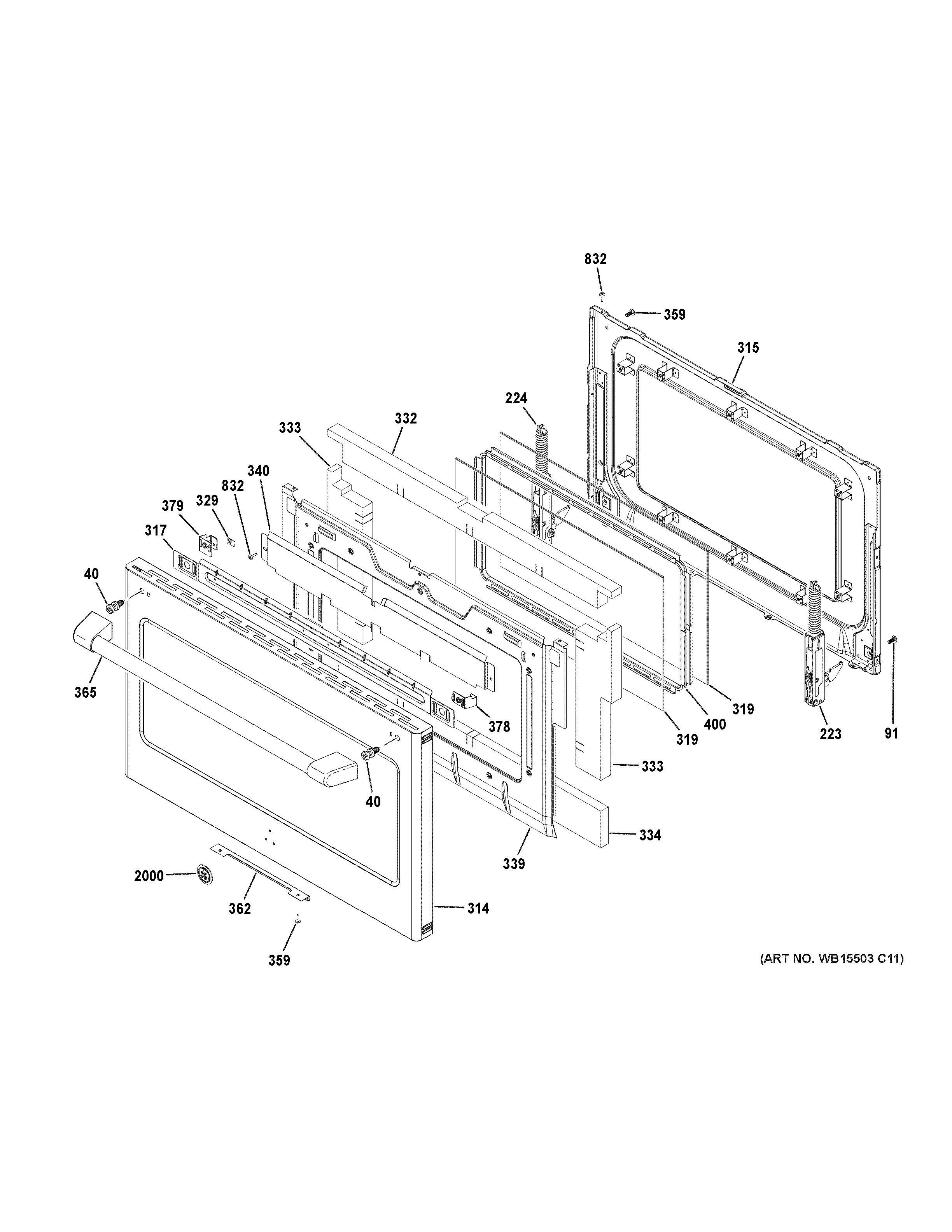 GE CGS995EEL2DS lower door diagram