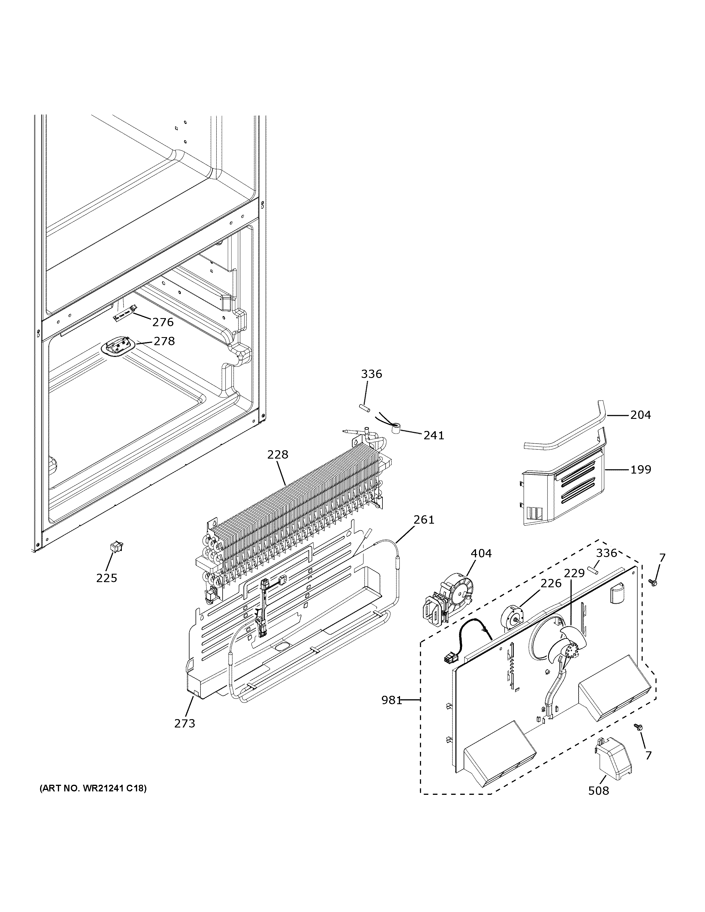 GE CFE26KP2TNS1 freezer section diagram
