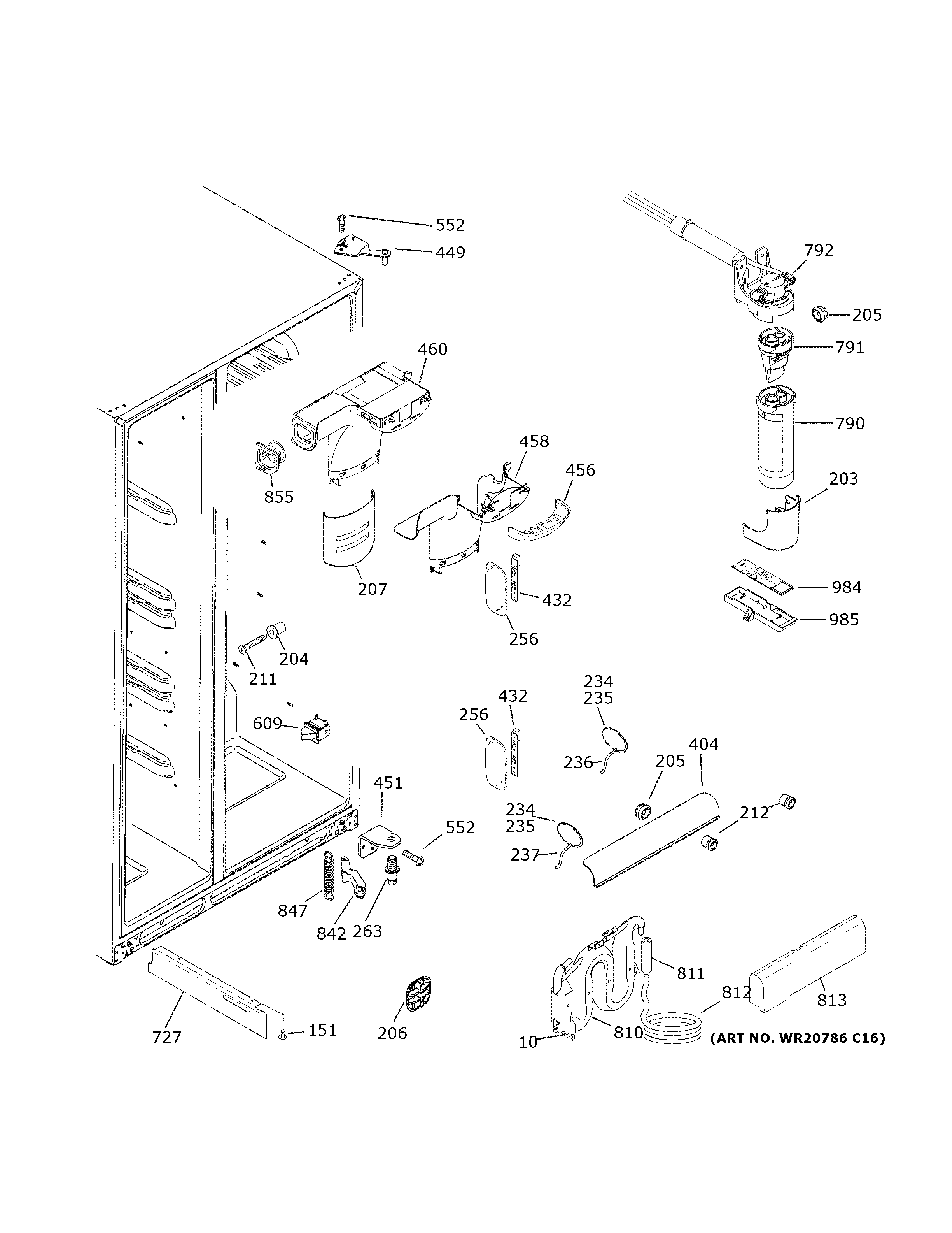 GE GSS25IMNWHES fresh food section diagram