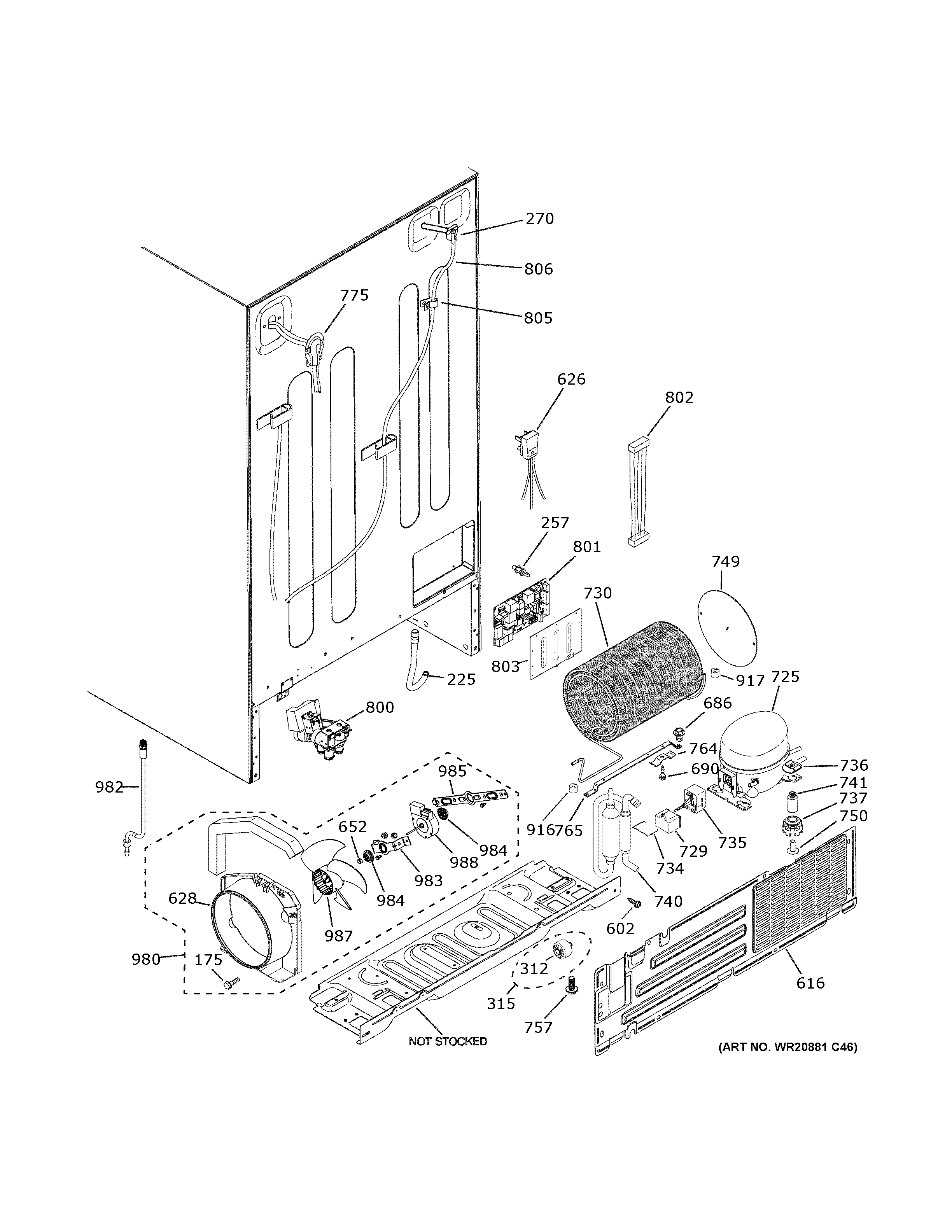 GE GZS22IMNWHES machine compartment diagram