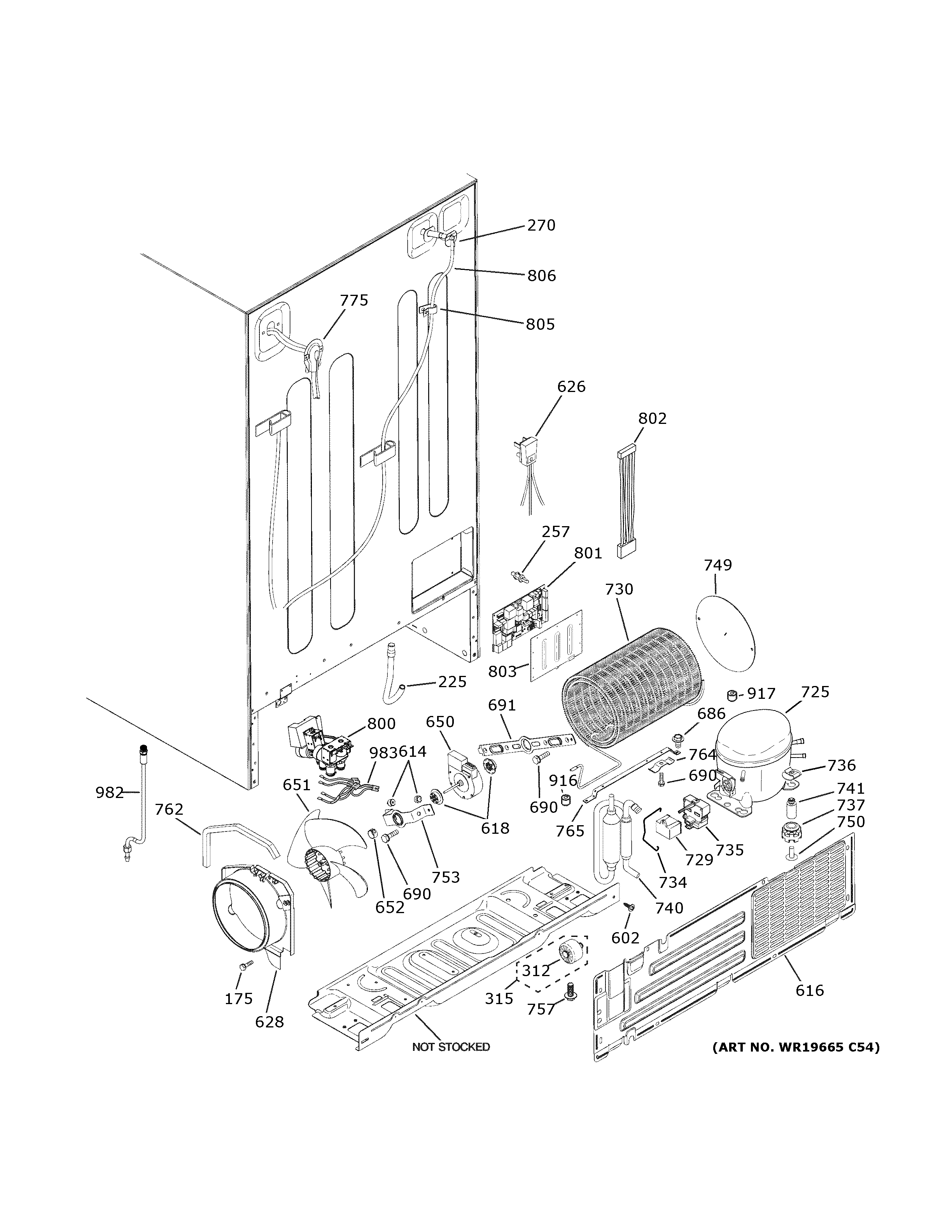 GE GZS22DGJWFBB machine compartment diagram