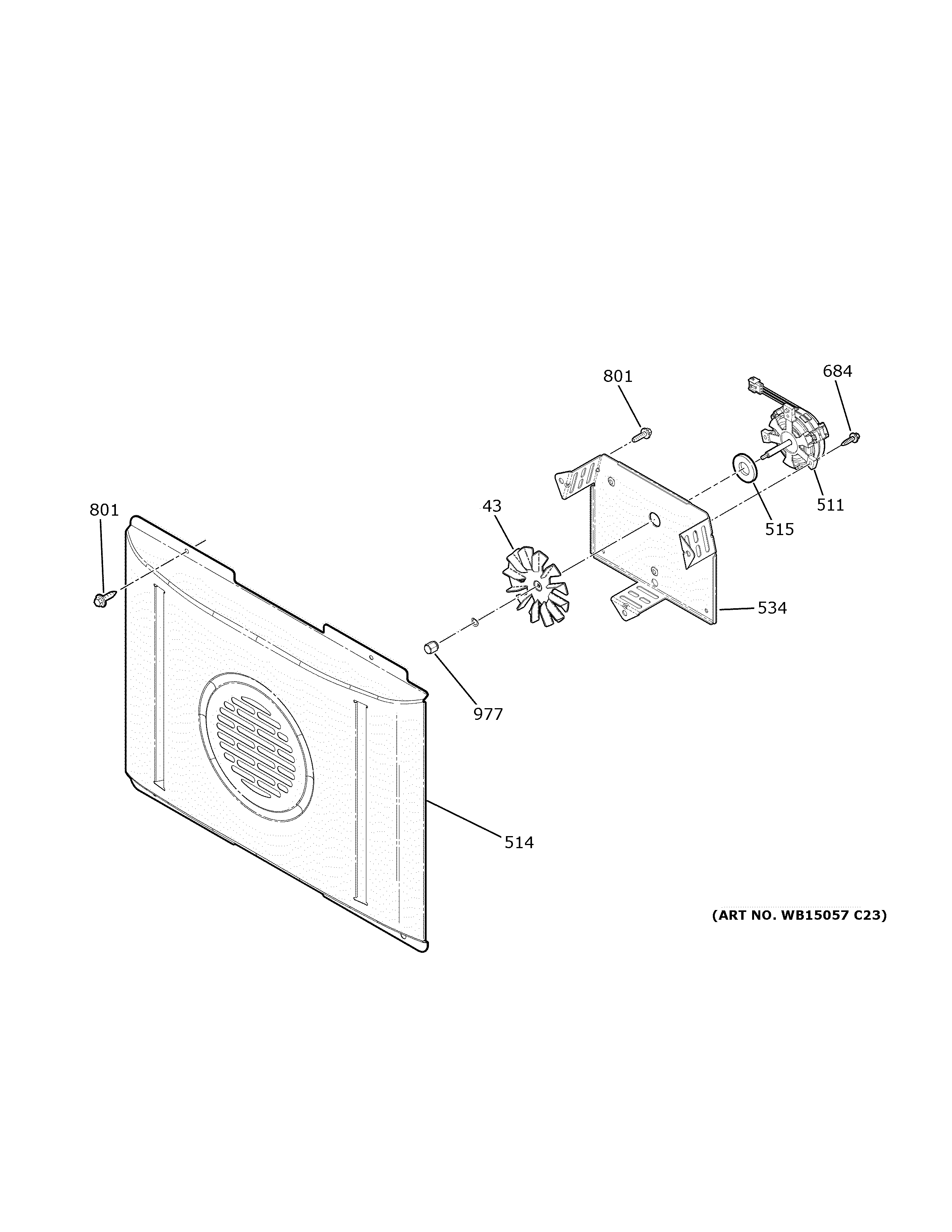 GE JB735DP3BB convection fan diagram