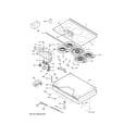 GE JP3536SJ2SS control panel & cooktop diagram