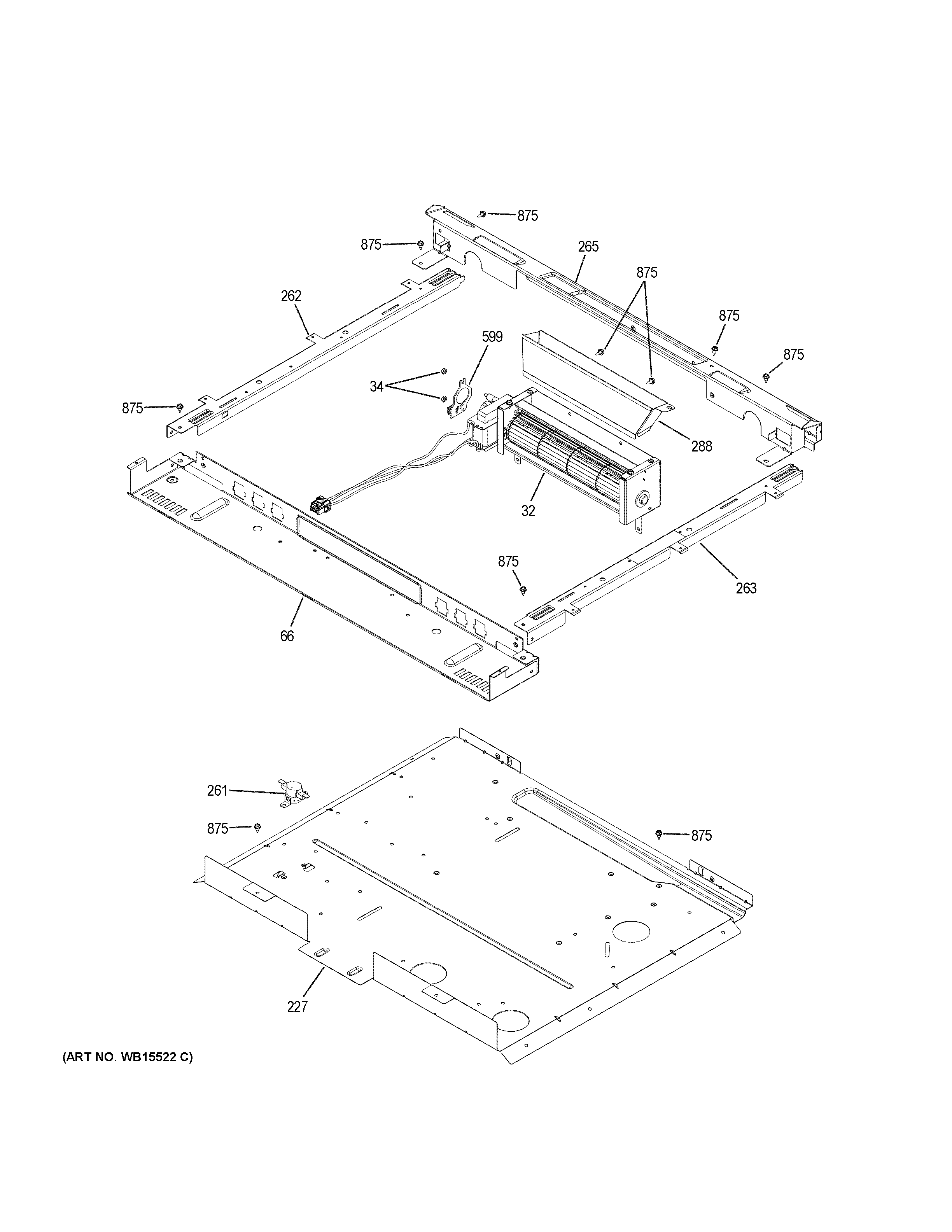 GE JS760DP4BB cooling fan diagram