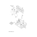 GE JGBS60DEK7CC control panel & cooktop diagram