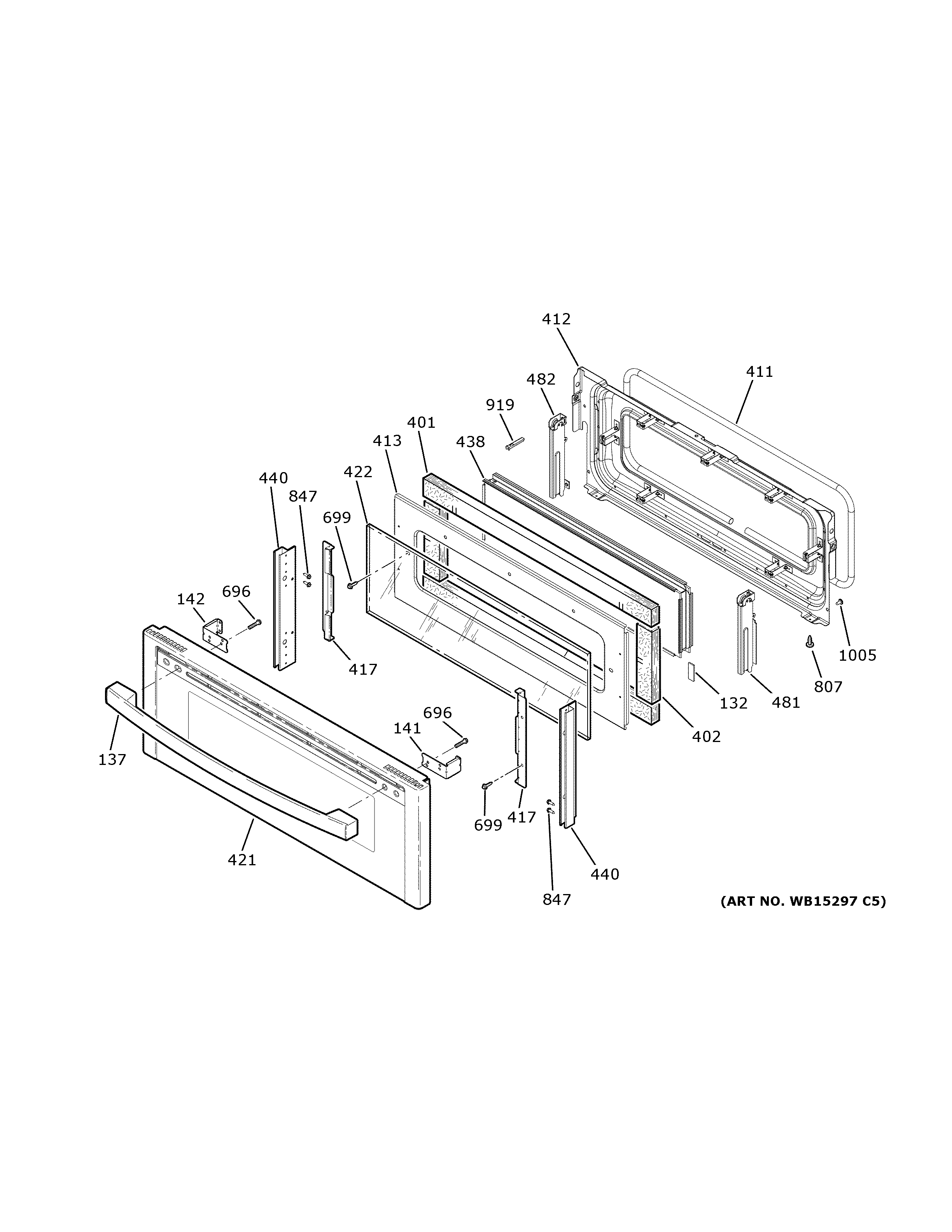 GE PS960YP5FS upper door diagram