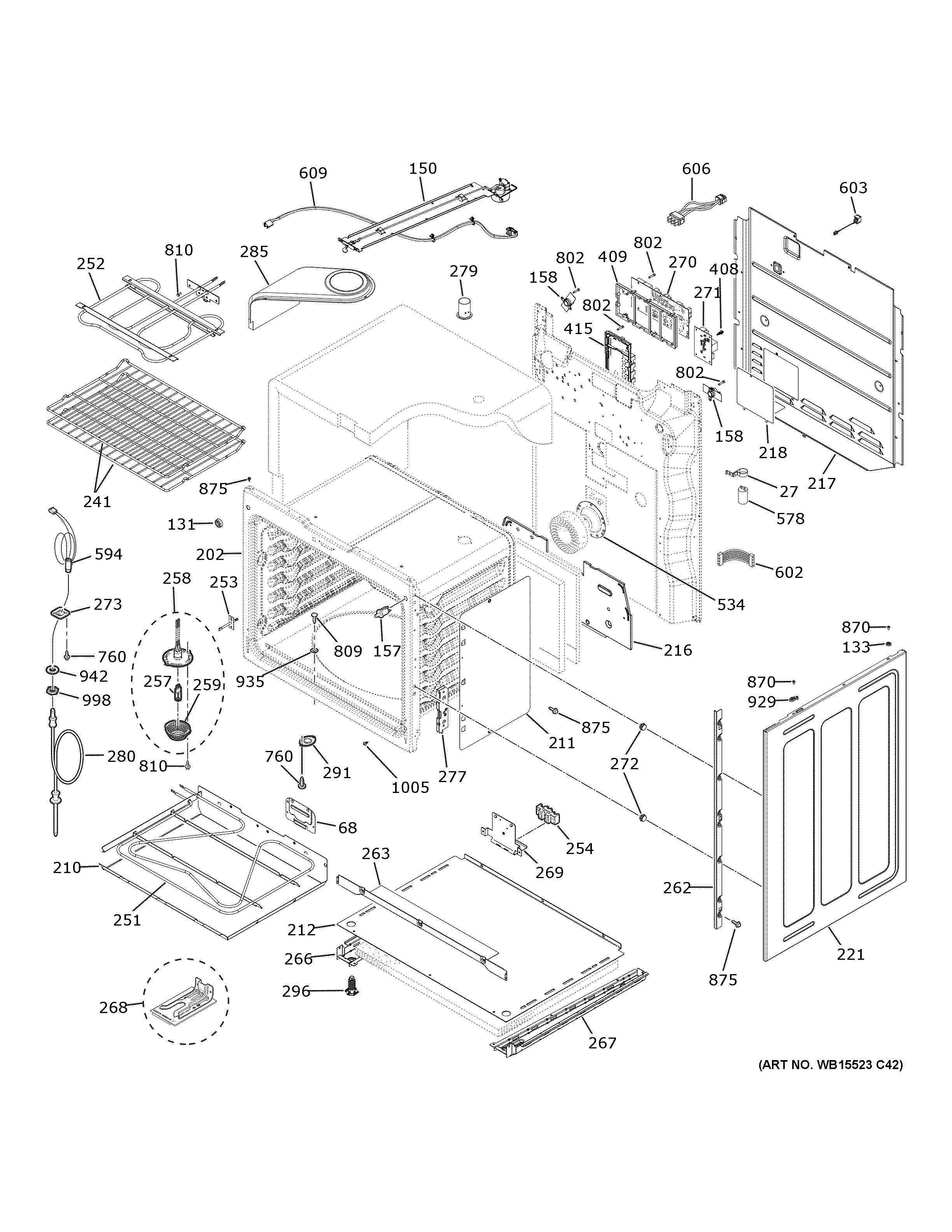 GE PS960YP5FS lower oven diagram
