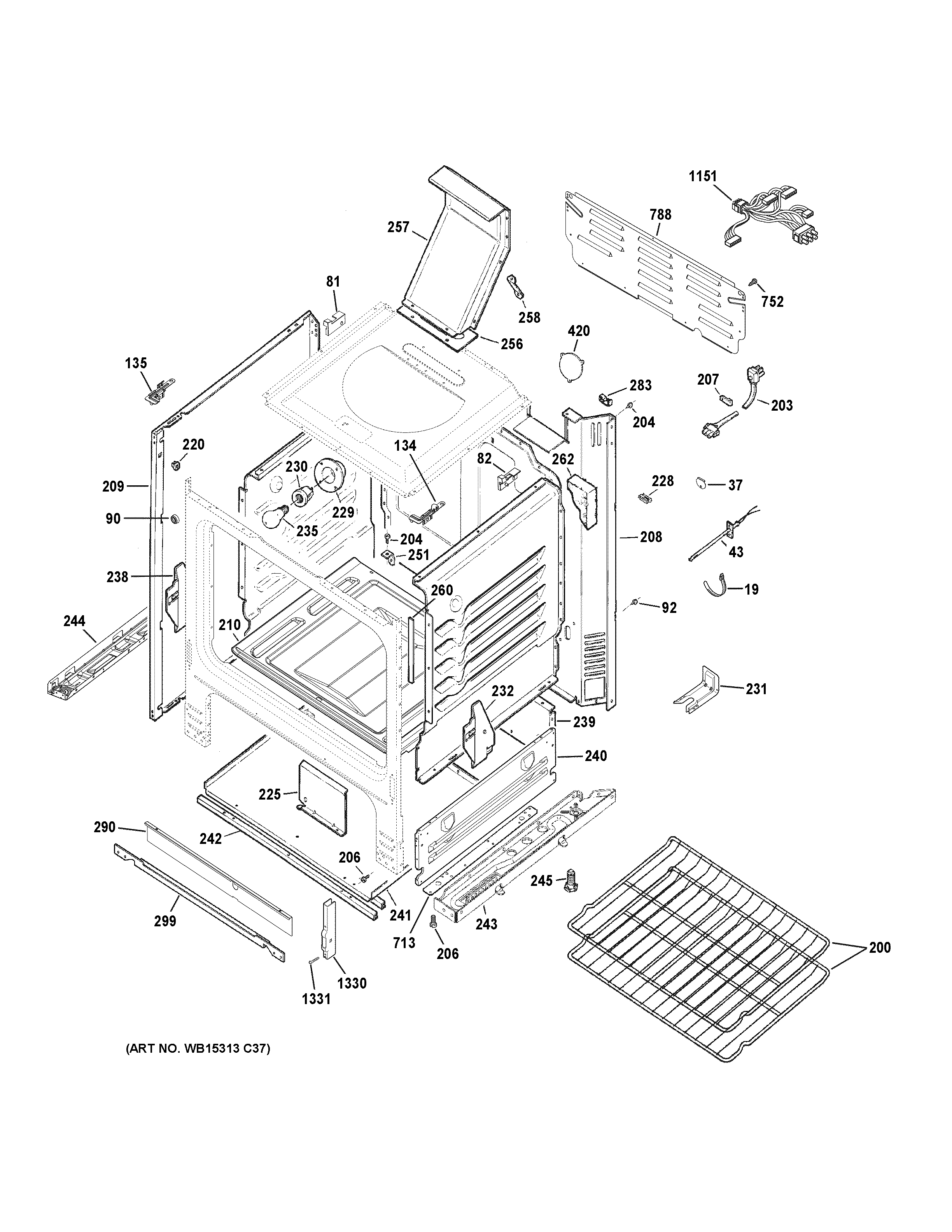 GE JGBS61DP1WW body parts diagram