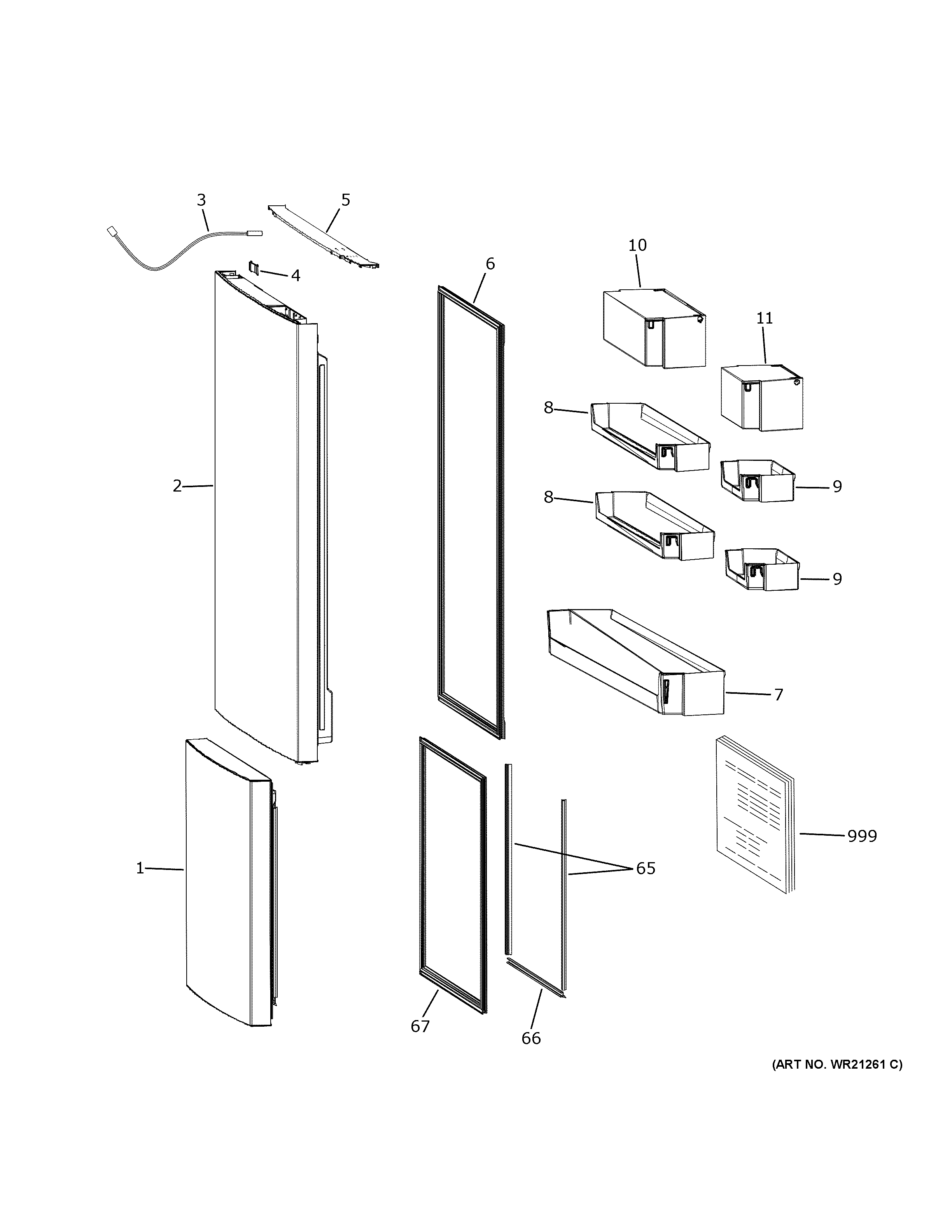 GE GBE17HYRAFS doors diagram