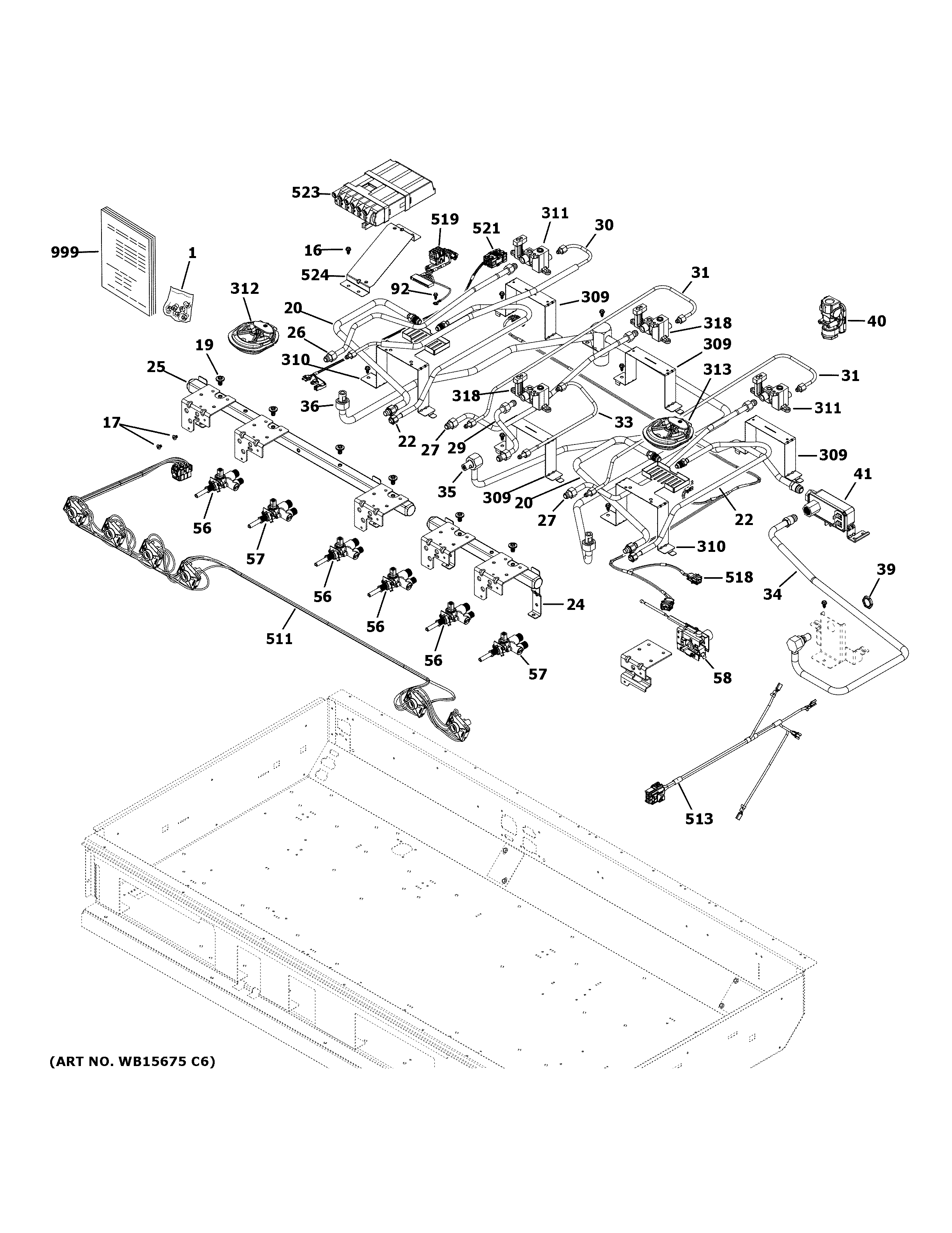 GE ZGU486NDT1SS gas & burner parts diagram