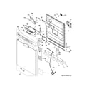 GE GDF530PGM3BB escutcheon & door assembly diagram