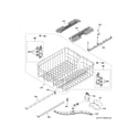 GE GDT605PGM0WW upper rack assembly diagram