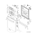 GE GDT530PGP4WW escutcheon & door assembly diagram